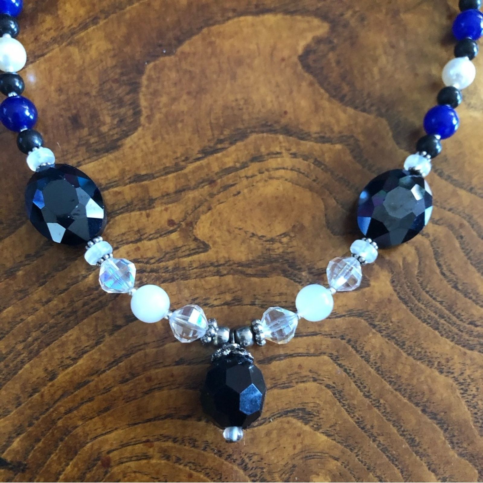 Handmade Handcrafted lazurite faceted jet crystal necklace Size ONE SIZE - 7 Thumbnail