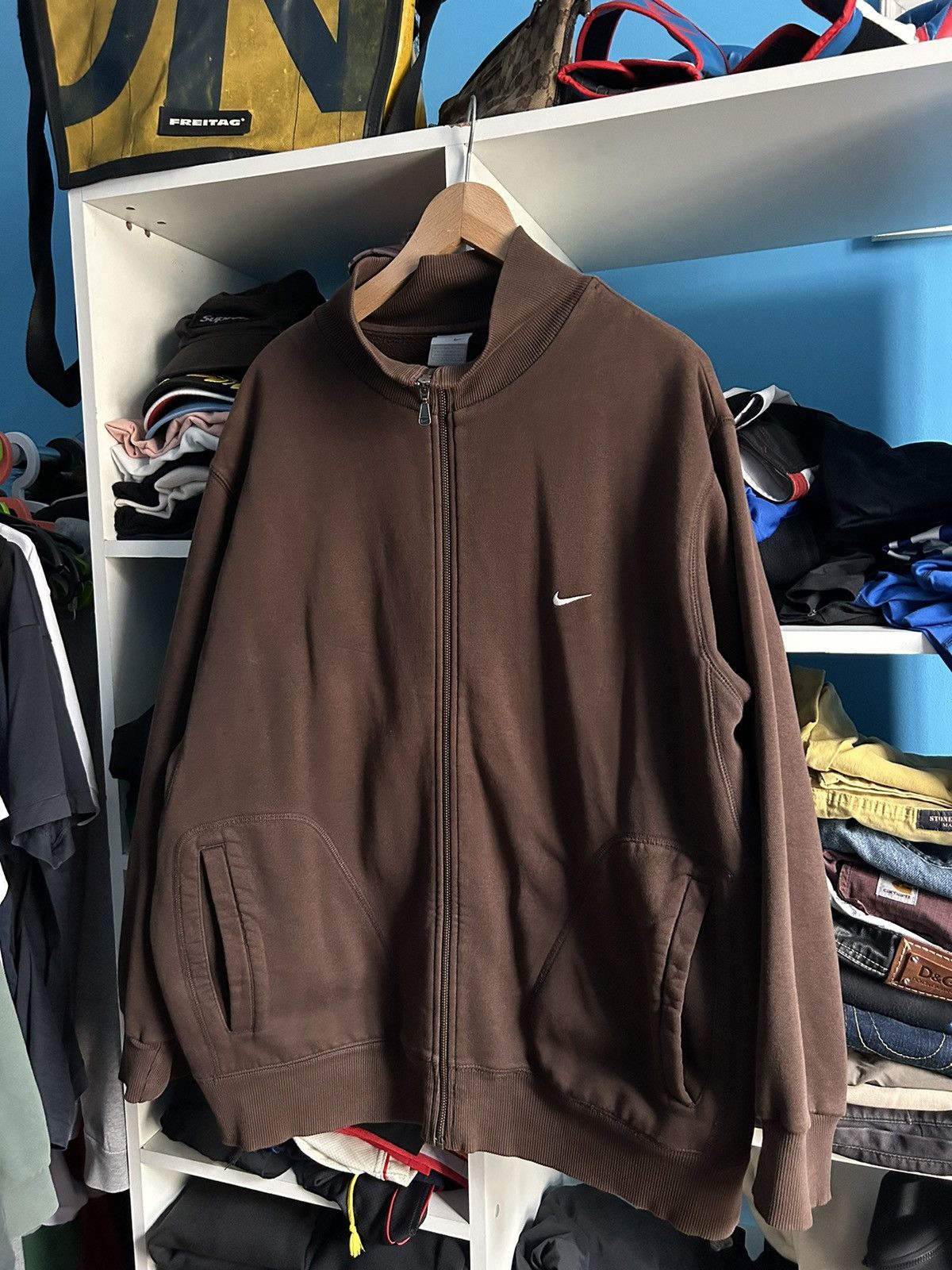 Nike Sweat Full Zip Hoodie, Men's Size S cotton black type Vintage Second Hand