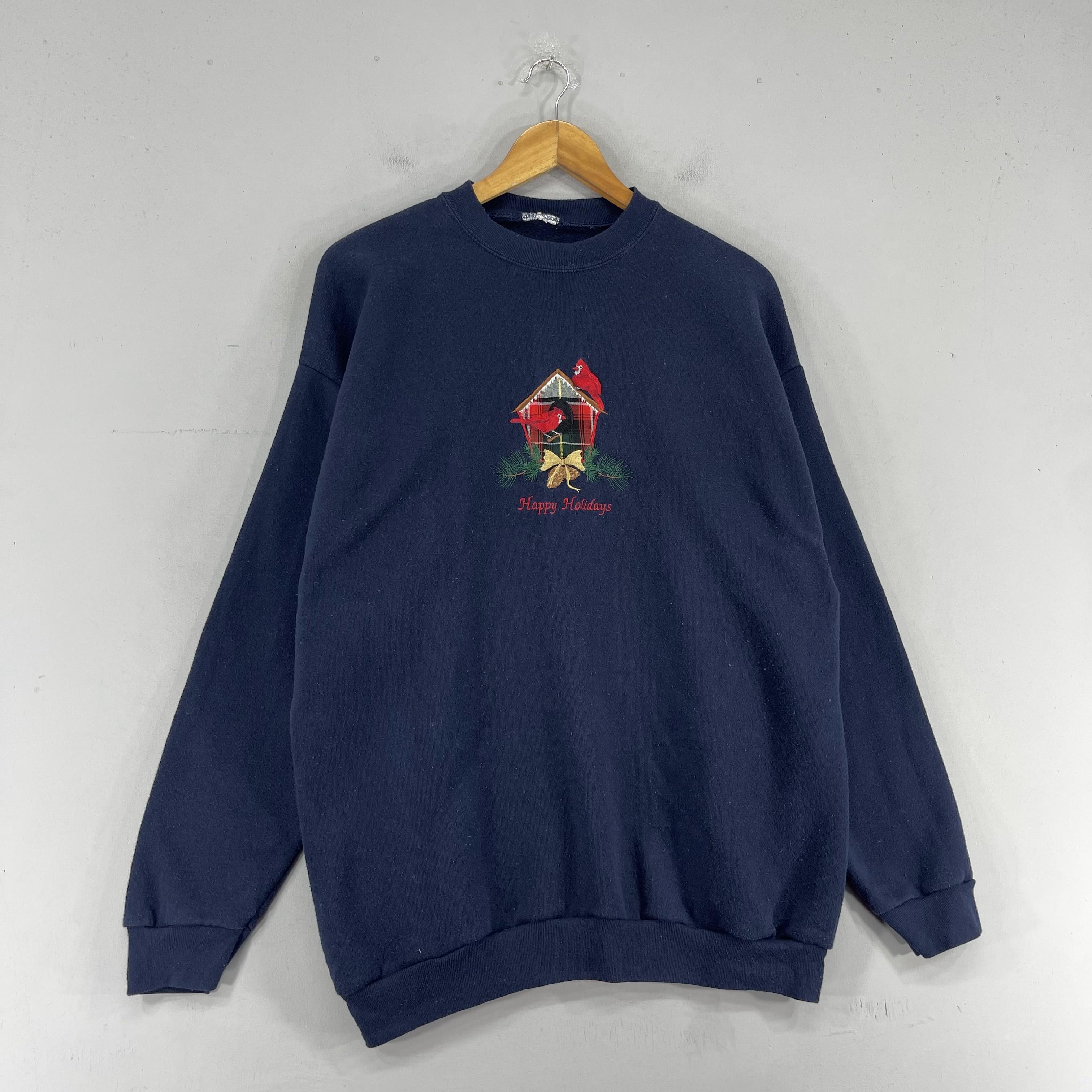 Habitat × Vintage RED CARDINAL Birds Crewneck Sweatshirt Embroidery Size US M / EU 48-50 / 2 - 3 Thumbnail