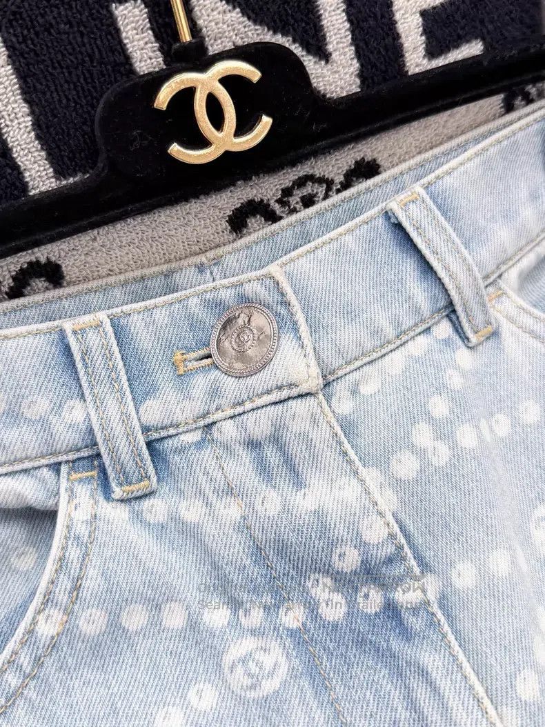 Chanel Chanel Pearl denim wide-leg pants Size 24" / US 00 / IT 34 - 5 Thumbnail
