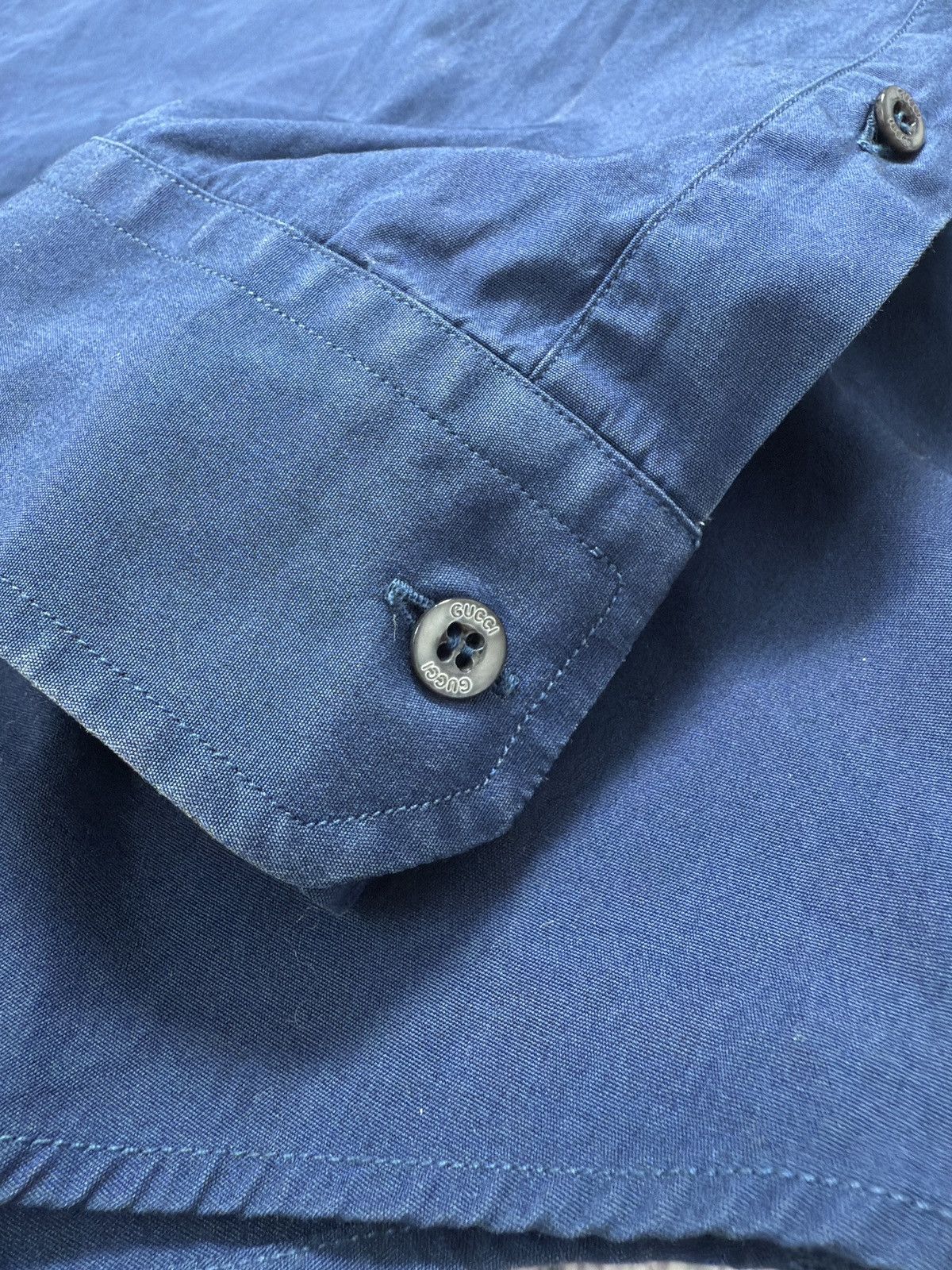 Gucci Gucci Skinny Fit Men's Button Up Long Sleeve Shirt Size US M / EU 48-50 / 2 - 5 Thumbnail