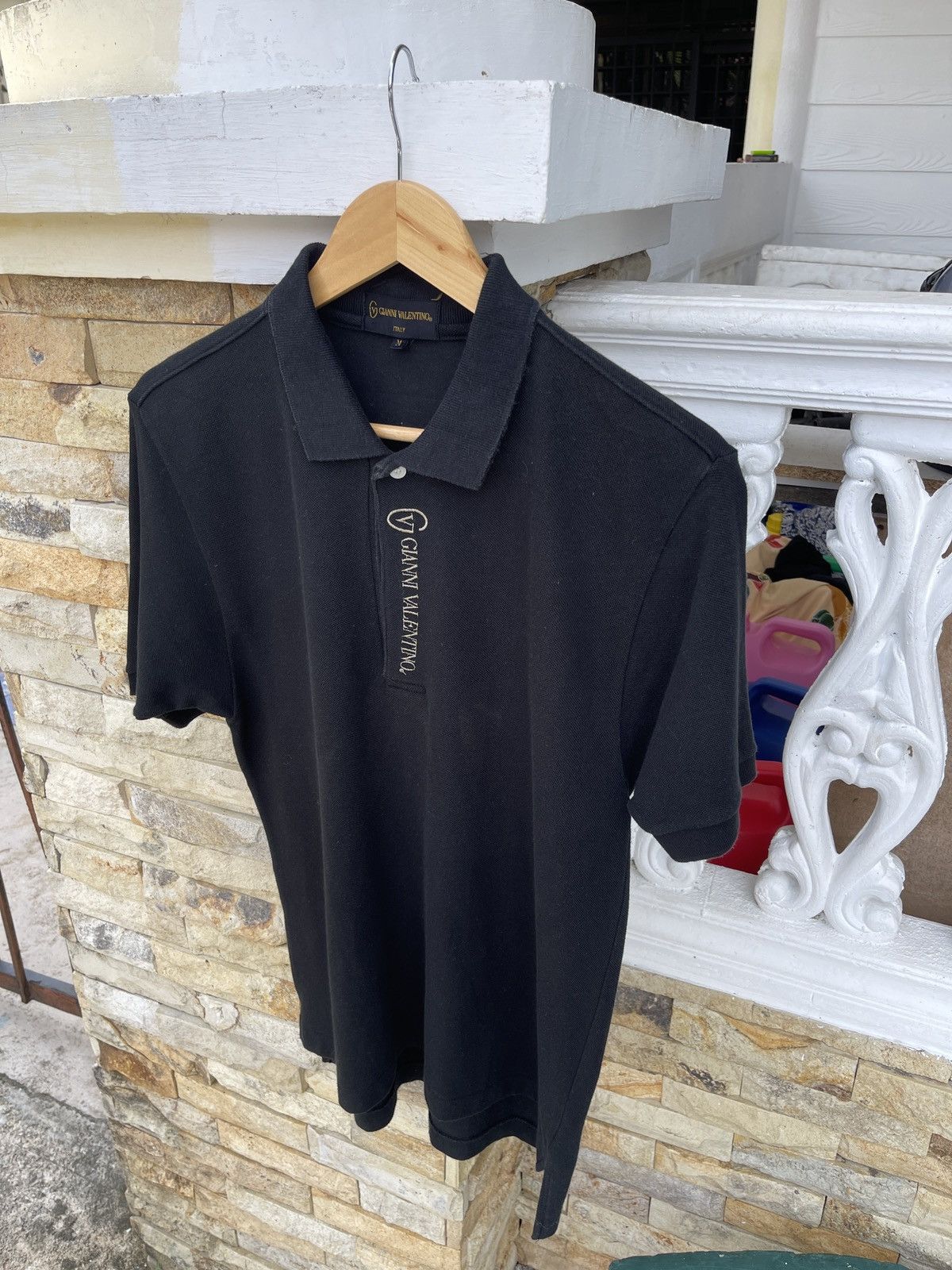 Gianni Valentino × Vintage Last Drop🔥Rare🔥Vintage GIANNI VALENTINO Spellout Polo Shirt Size US M / EU 48-50 / 2 - 3 Thumbnail
