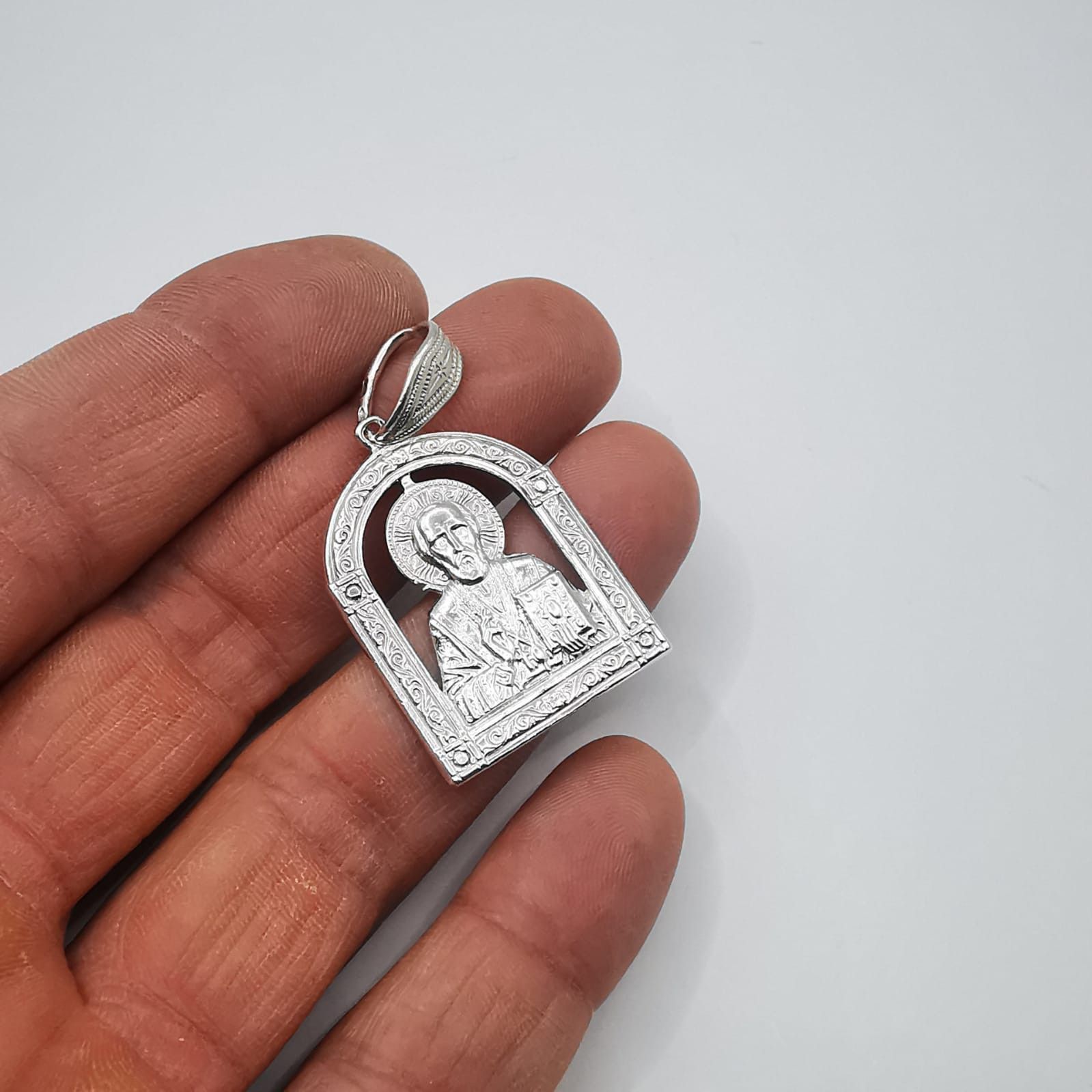 Sterling Silver Vintage pendant"St. Nicholas 925 silver 9,02g Size ONE SIZE - 3 Thumbnail