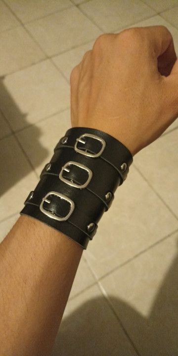 Jewelry Adjustable Vintage Gothic Leather Wristband Bracelet Size ONE SIZE - 7 Thumbnail