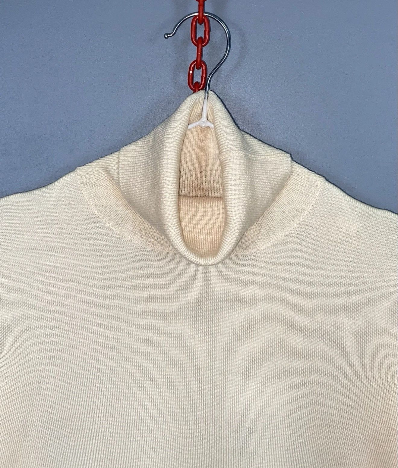 Gran Sasso Gran Sasso Roll Neck Pullover Jumper Sweater Beige Knit Wool Size S / US 4 / IT 40 - 3 Thumbnail