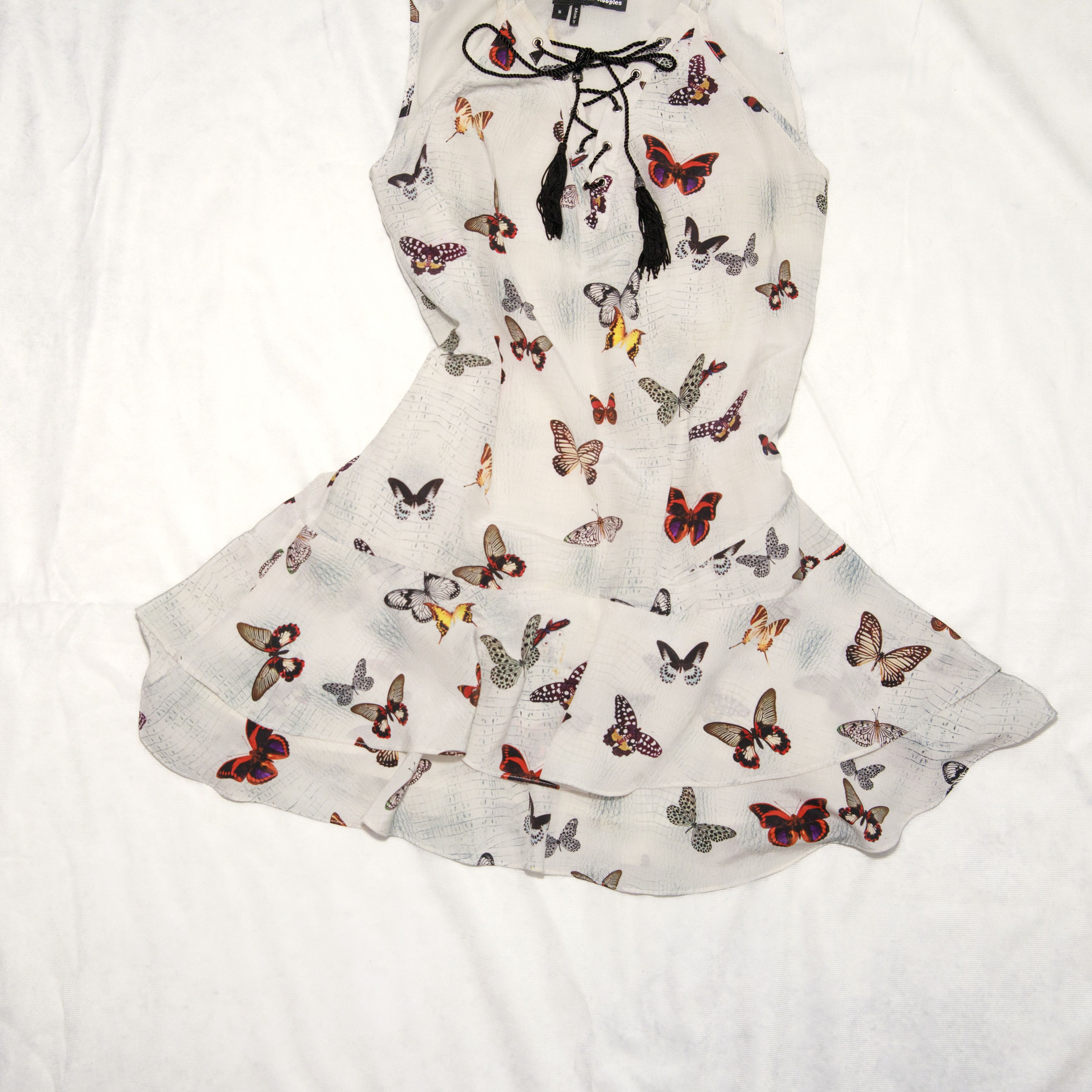The Kooples The Kooples Butterfly Silk Mini Dress White Size S / US 4 / IT 40 - 6 Thumbnail