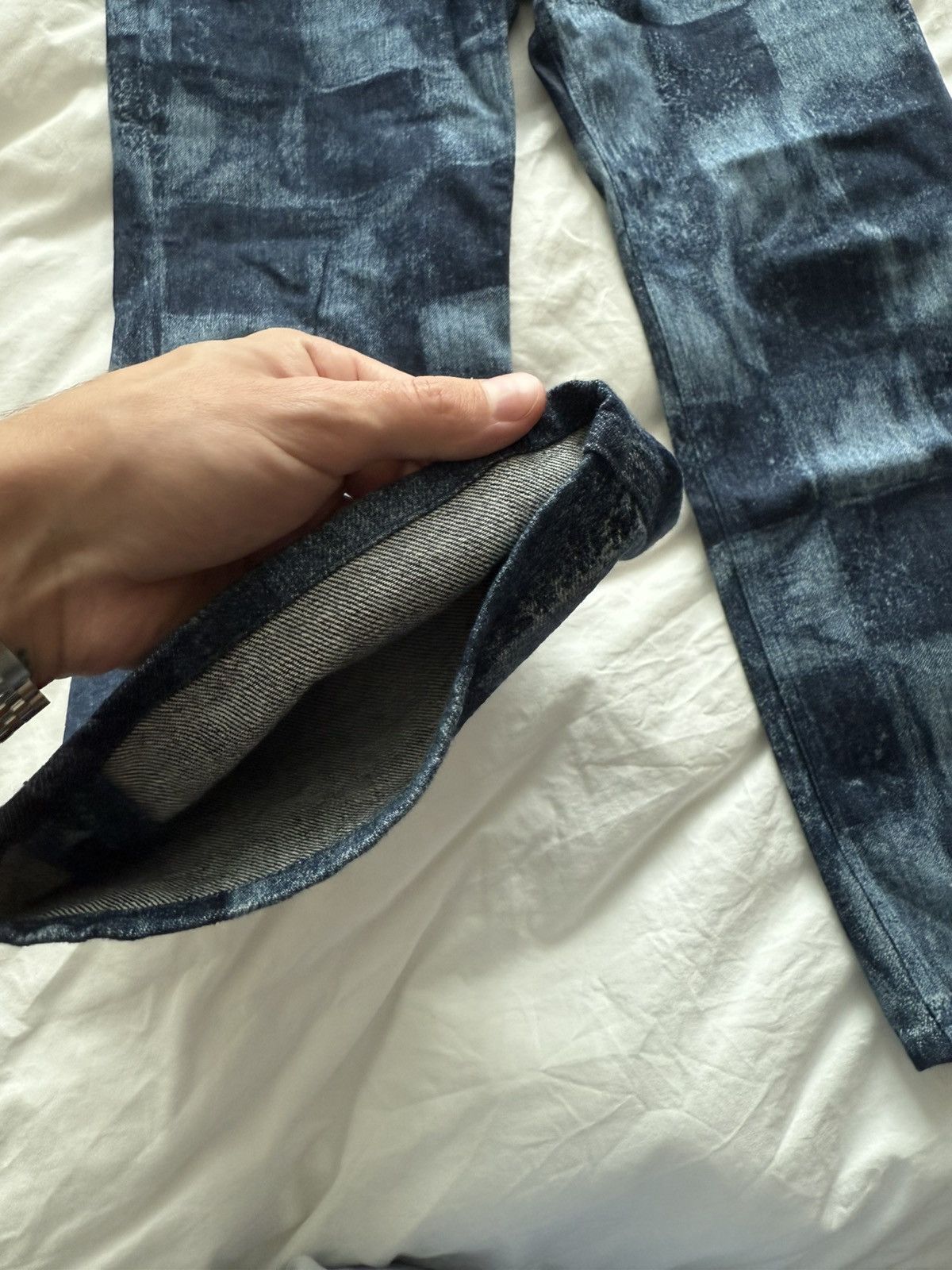 Louis Vuitton Louis Vuitton Damier Denim Print Jeans Size US 31 - 9 Thumbnail
