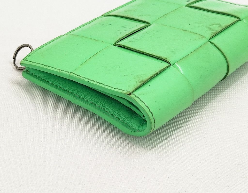 Bottega Veneta original BOTTEGA VENETA green cassette enamel leather wallet Size ONE SIZE - 11 Thumbnail