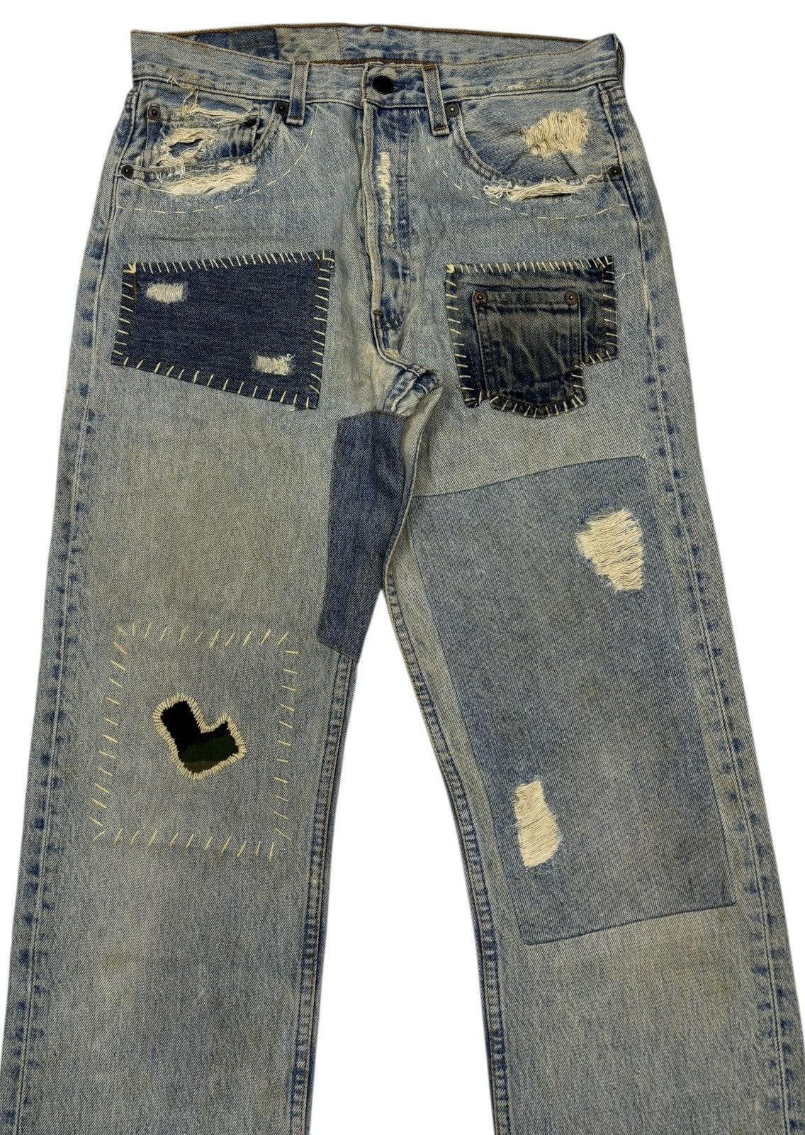 Kapital GRAIL Levis 501 Boro Sashiko Custom Distressed Denim Jeans Size US 30 / EU 46 - 3 Thumbnail