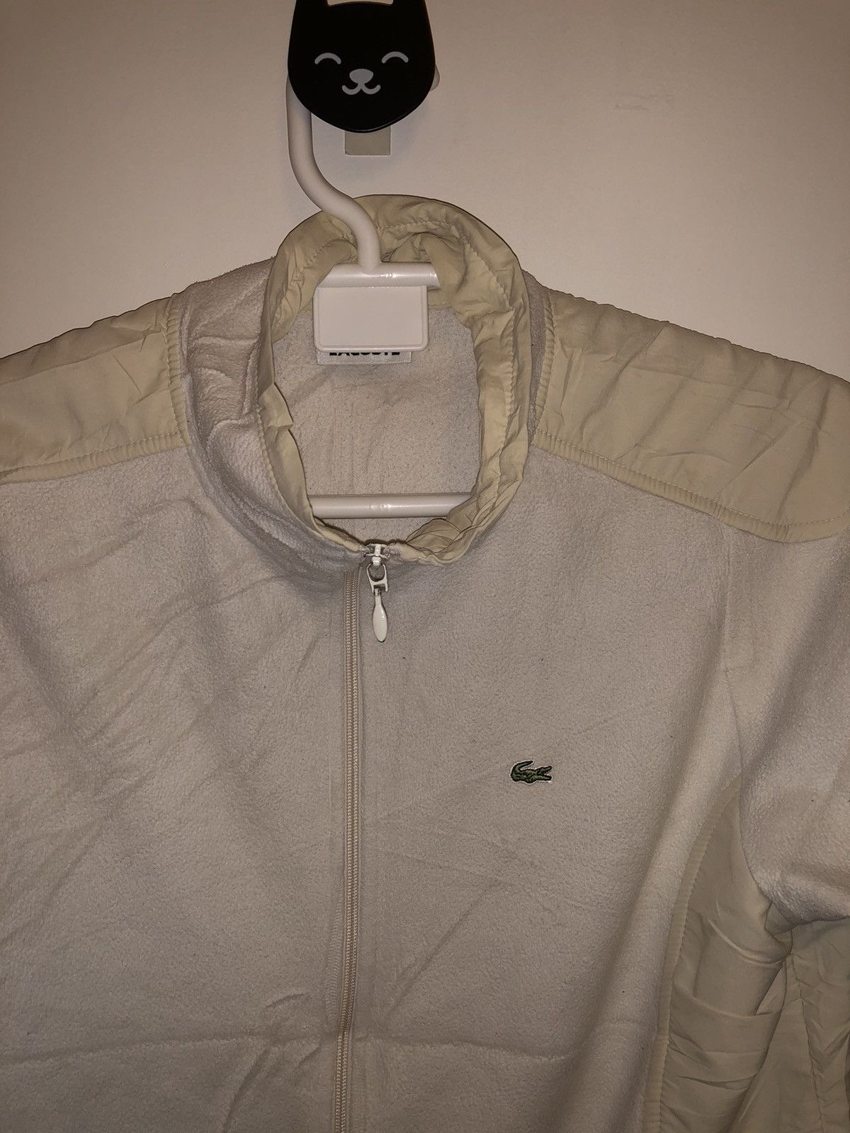 Lacoste × Vintage White and cream vintage retro Lacoste Fleece Jacket Size S / US 4 / IT 40 - 8 Thumbnail