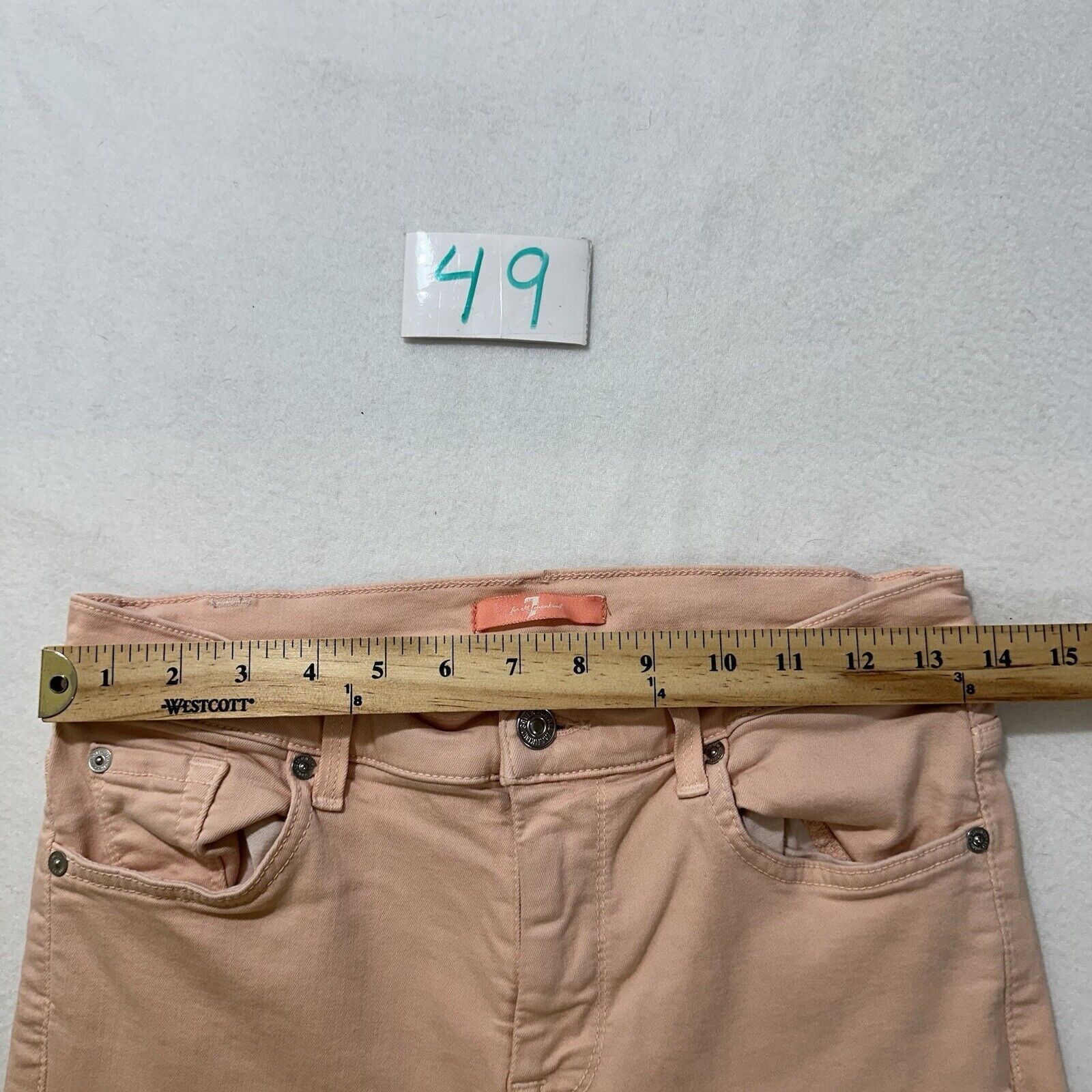 7 For All Mankind 7 For All Mankind 29 Peach Light Pink Skinny Jeans Mid Rise Size 28" / US 6 / IT 42 - 11 Thumbnail