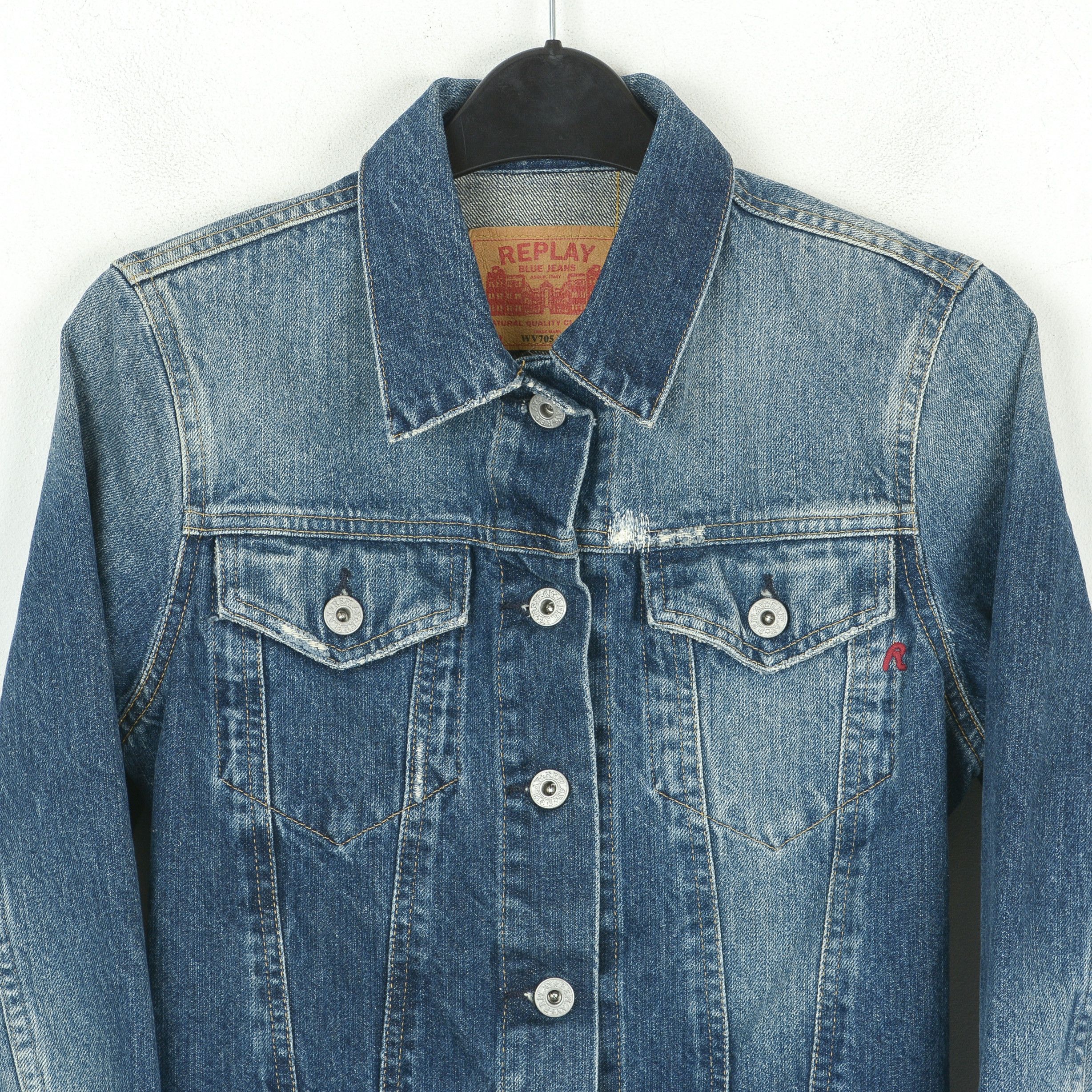 Replay WV705 Denim Jacket Jean Blazer Button Up Coat Long Sleeve Size XS / US 0-2 / IT 36-38 - 3 Thumbnail