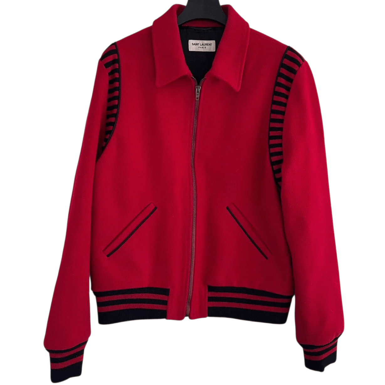 Saint Laurent Paris Saint Laurent FW16 Ray Striped Red Teddy Jacket Size US M / EU 48-50 / 2 - 1 Thumbnail