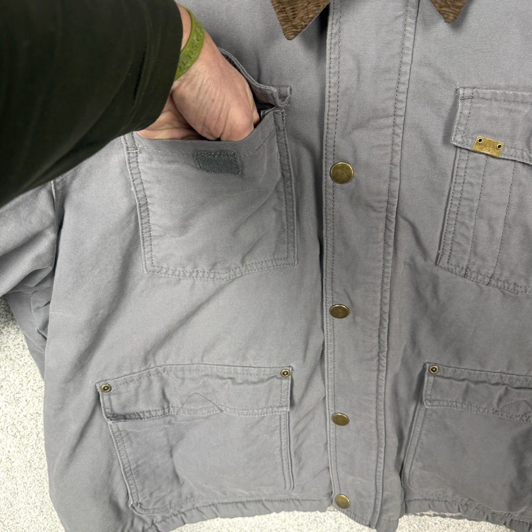 Wrangler Wrangler Field Jacket Men 3XL Gray Sherpa Lined Canvas Workwear Bomber Jacket Short Zip Insulated Utility Coat Casual Winter Outdoors Mens Size US XXL / EU 58 / 5 - 6 Thumbnail