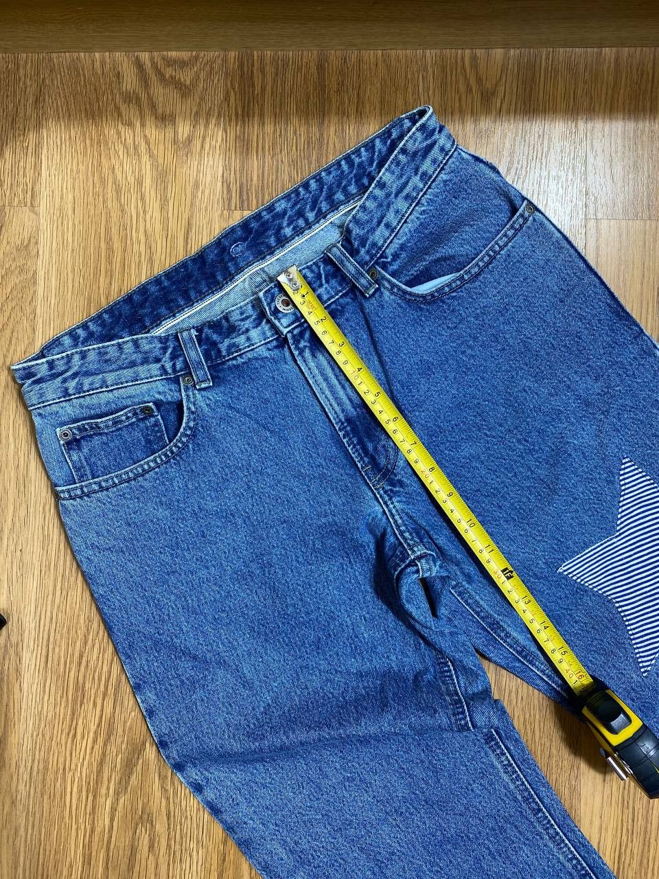 Vintage 💥Distressed Vintage Flared Dirty Washed Crash Denim Jeans Size US 32 / EU 48 - 19 Thumbnail