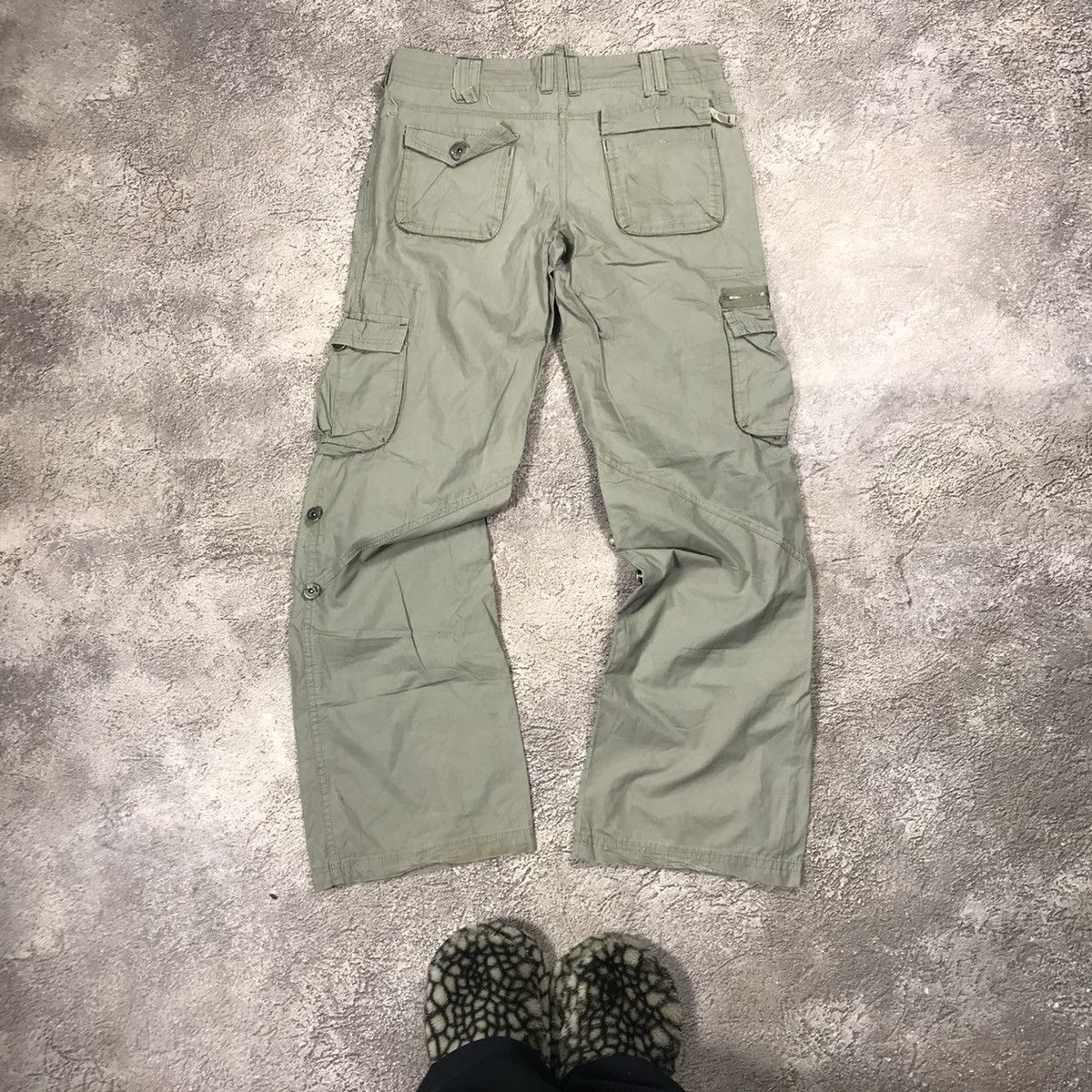 Vintage Vintage 90s Baggy Cargo Pants Parachute Hybrid Streetwear 29 Size 29" - 6 Thumbnail