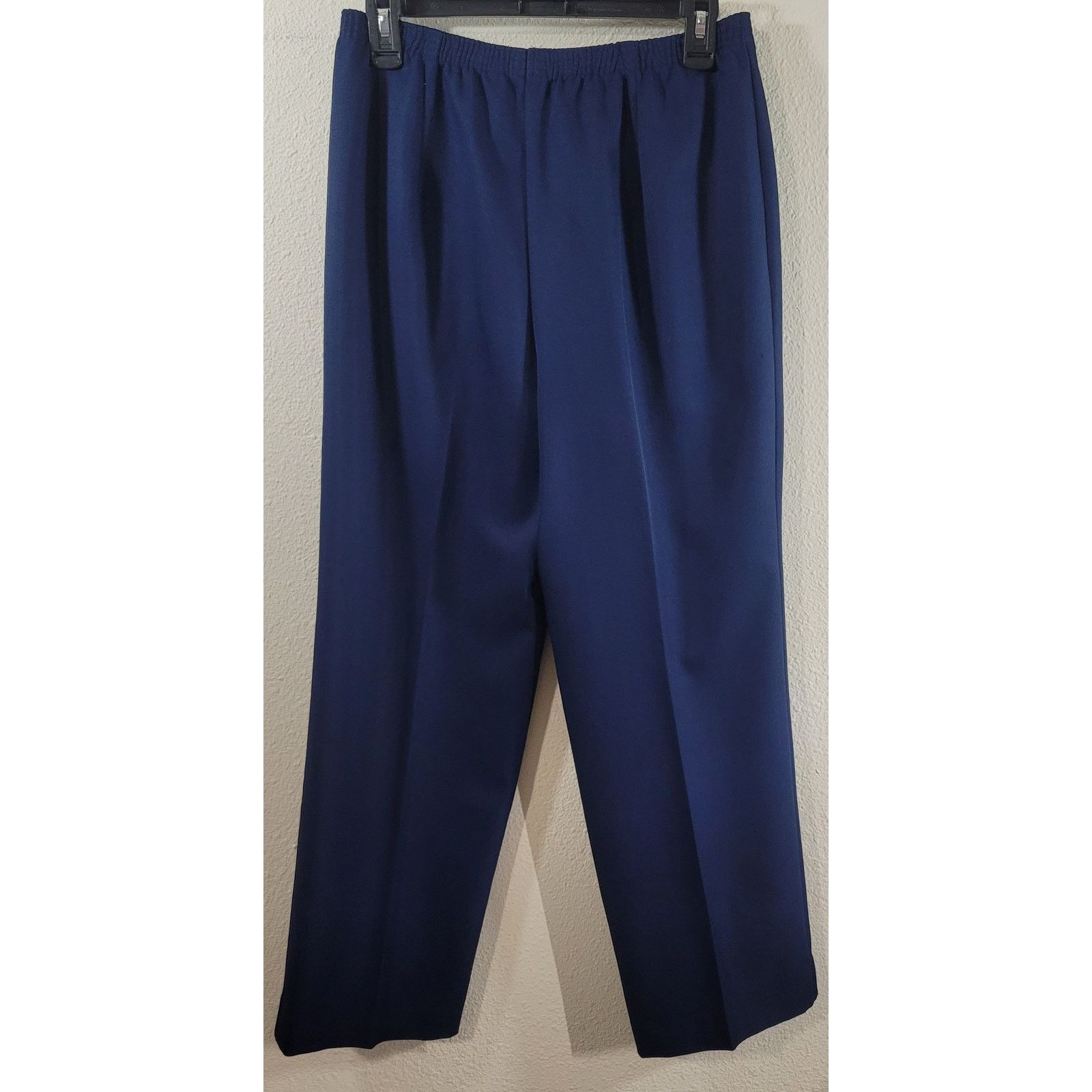 Other Solos By Koret Blue Flat Front Pull On Dress Pants 14 Soft Size 36" / US 14 / IT 50 - 2 Thumbnail