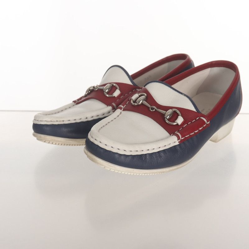 Gucci Round Toe Metal Buckle Loafers 0079