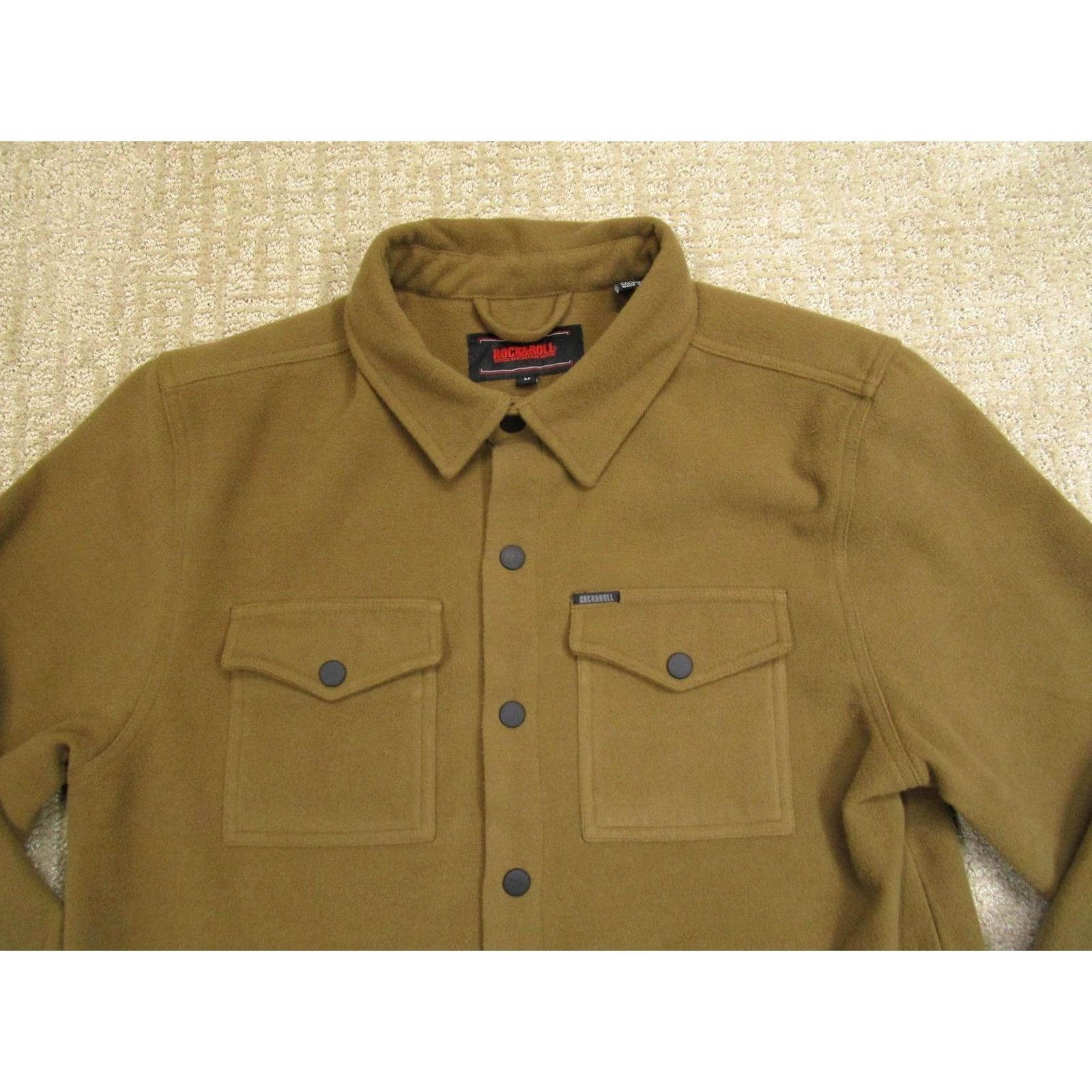Vintage Rock and Roll Jacket Men M Brown Fleece Western Snap Shacket Cowboy Outdoor Shirt Size US M / EU 48-50 / 2 - 2 Thumbnail