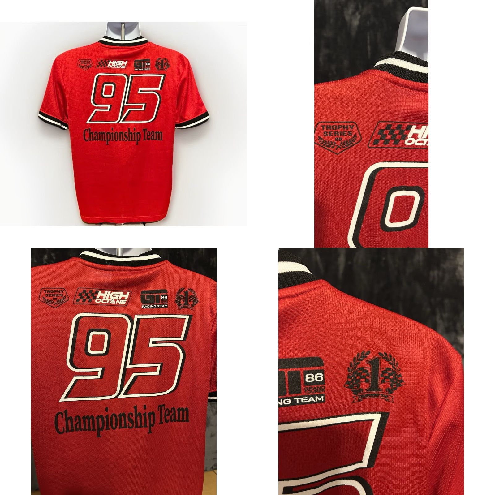 Vintage VINTAGE Miami Championship Racing Team 95 Shirt Men Medium Red Short Sleeve Polyester Size US M / EU 48-50 / 2 - 8 Thumbnail