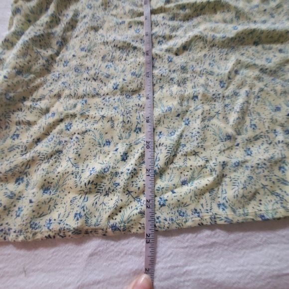 Lucky Brand Lucky Brand Yellow Blue Floral Smock Short Sleeve Sz. M Top Size M / US 6-8 / IT 42-44 - 9 Thumbnail