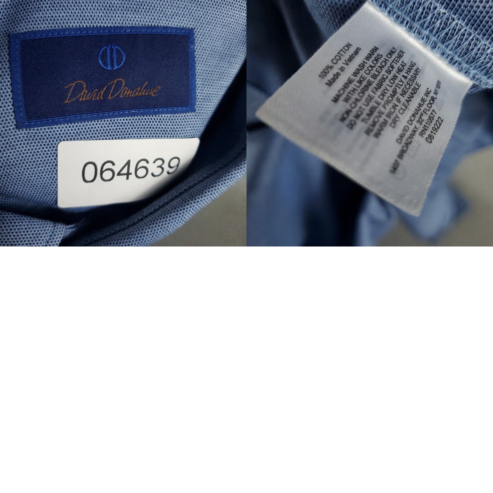 David Donahue David Donahue Shirt Mens XL Blue Knit Casual Button Up Long Sleeve Size US XL / EU 56 / 4 - 8 Thumbnail