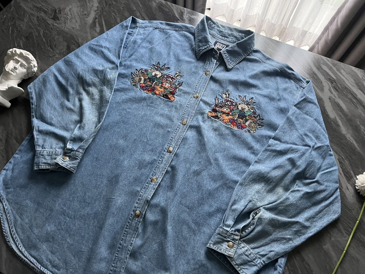 Vintage Quizz : New York Denim Bear Fruit Embroidered Size 3XL / US 20-22 - 1 Thumbnail