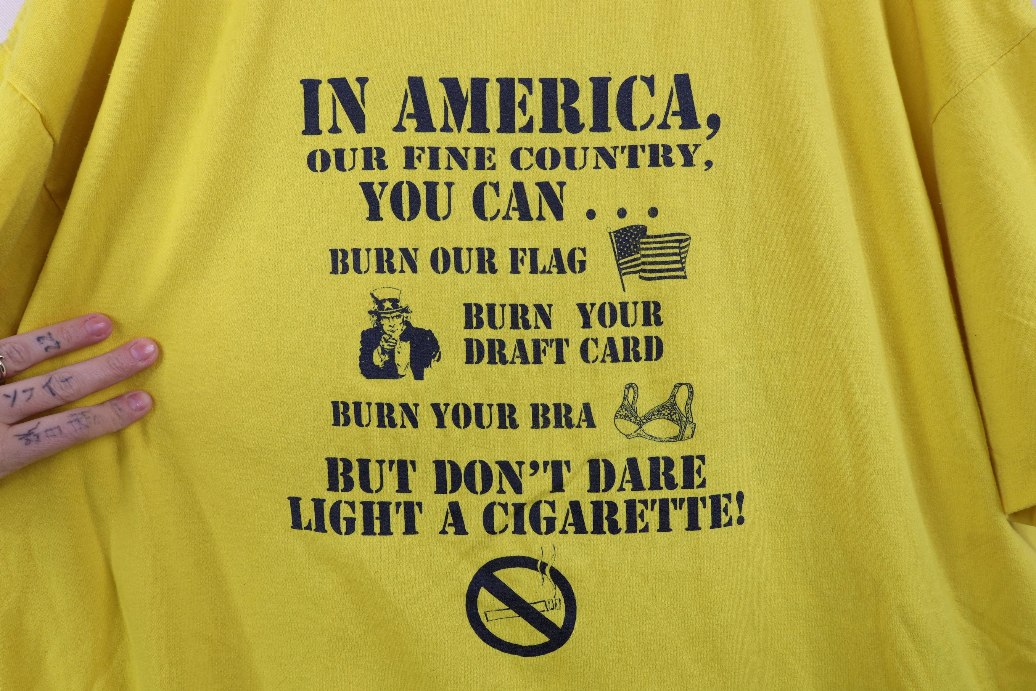 Vintage Vintage 90s Flag Bra Draft Card No Cigarette T-Shirt USA Size US XXL / EU 58 / 5 - 4 Thumbnail