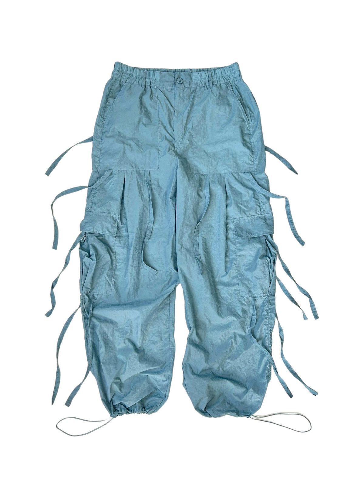 Pre-owned Streetwear Y2k Bondage Parachute Pants In Bleu