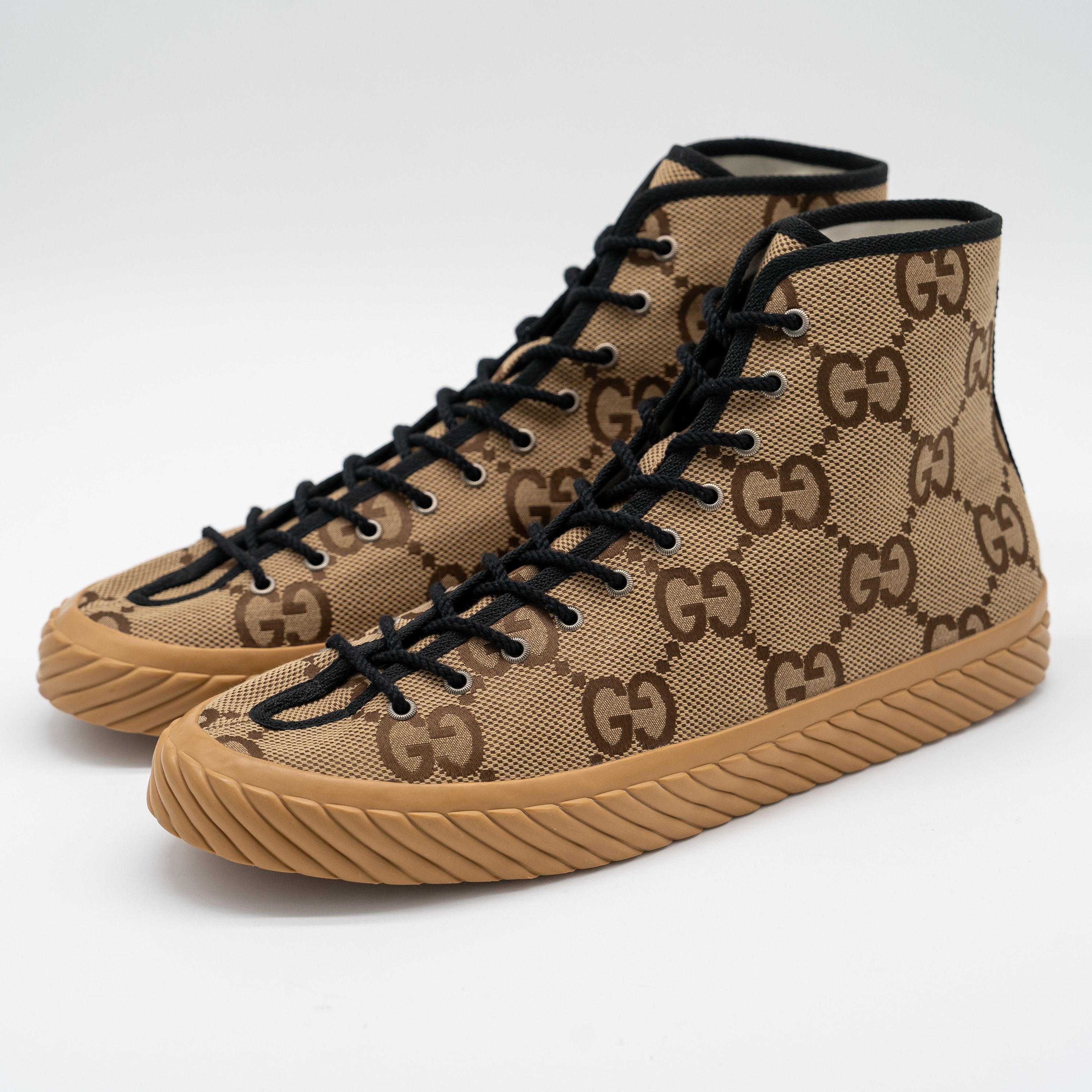 Gucci 16.5G 17 US Gucci GG Canvas High Top Sneakers Brown Size US 15 / EU 48 - 1 Thumbnail