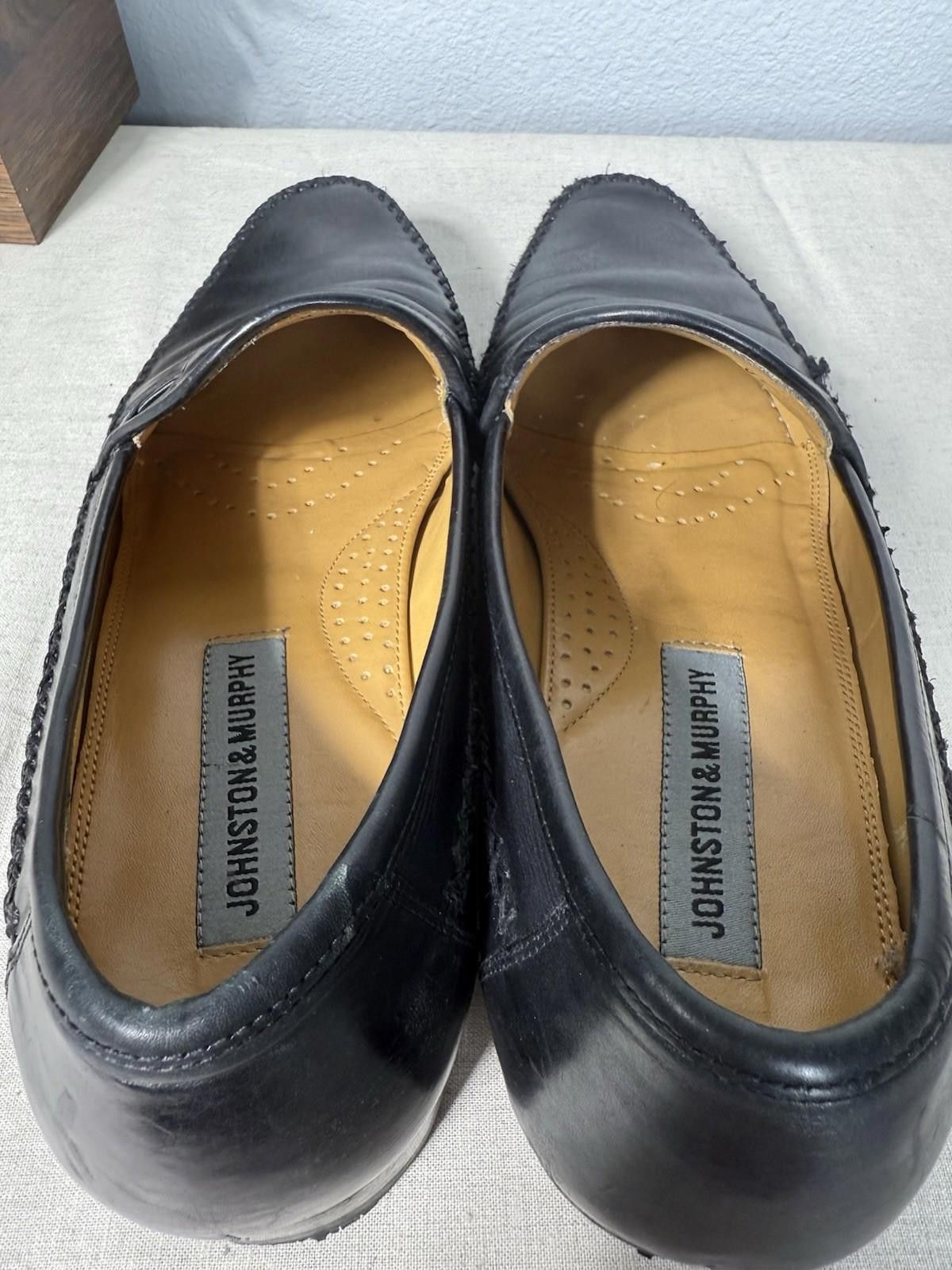 Johnston & Murphy Johnston & Murphy Men's Dress Shoes Black Leather Sz 9.5 M Size US 9.5 / EU 42-43 - 9 Thumbnail