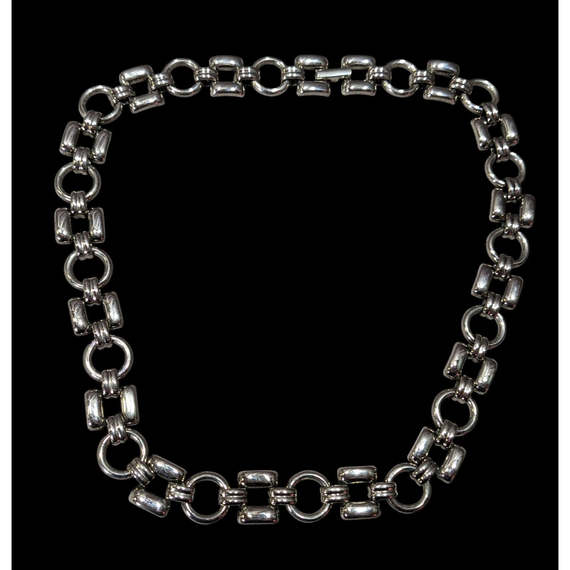 Other Vintage Trifari Geometric Link Silver Tone Necklace Size ONE SIZE - 1 Thumbnail