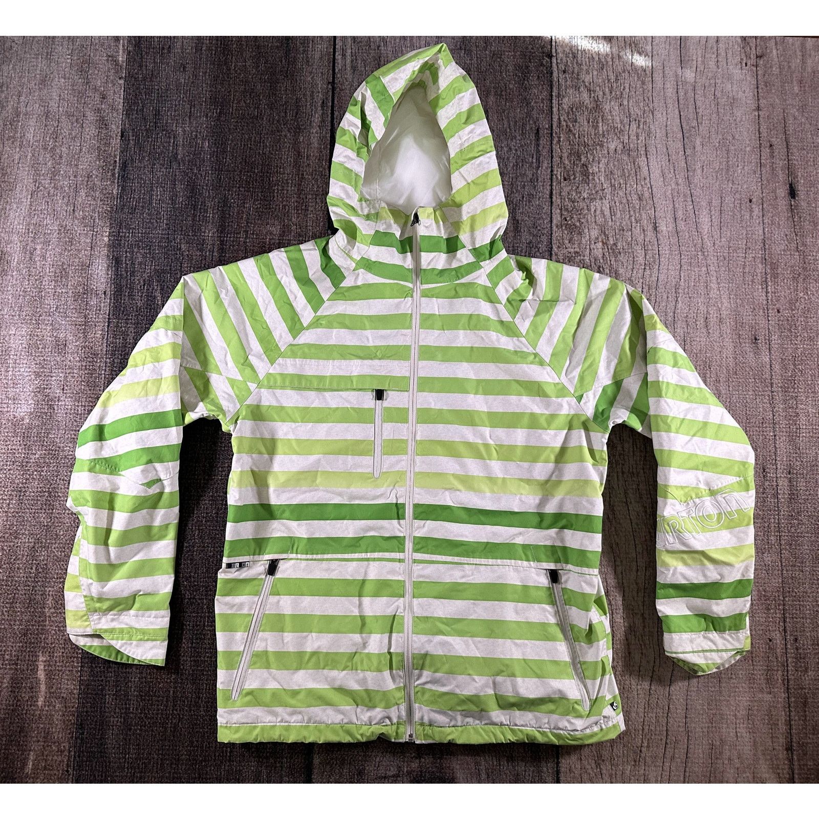 Burton Snowboards Dryride Vinh Long Green Black & Yellow selling Striped Jacket XS