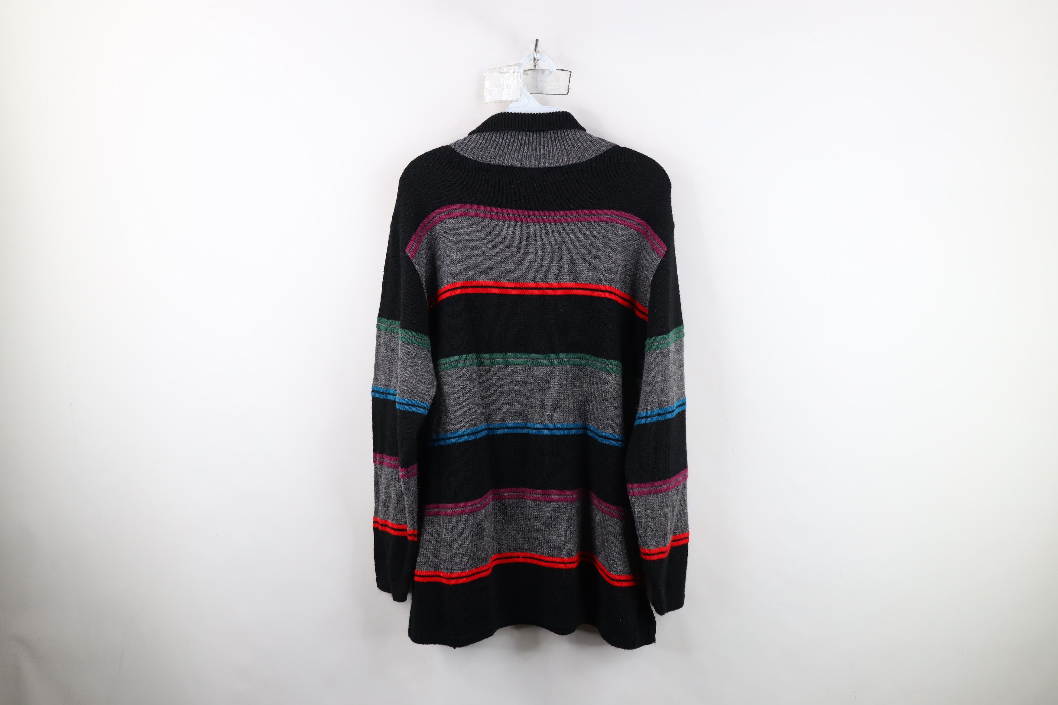 Vintage Vintage 90s Streetwear Block Knit Turtleneck Sweater USA Size L / US 10 / IT 46 - 8 Thumbnail