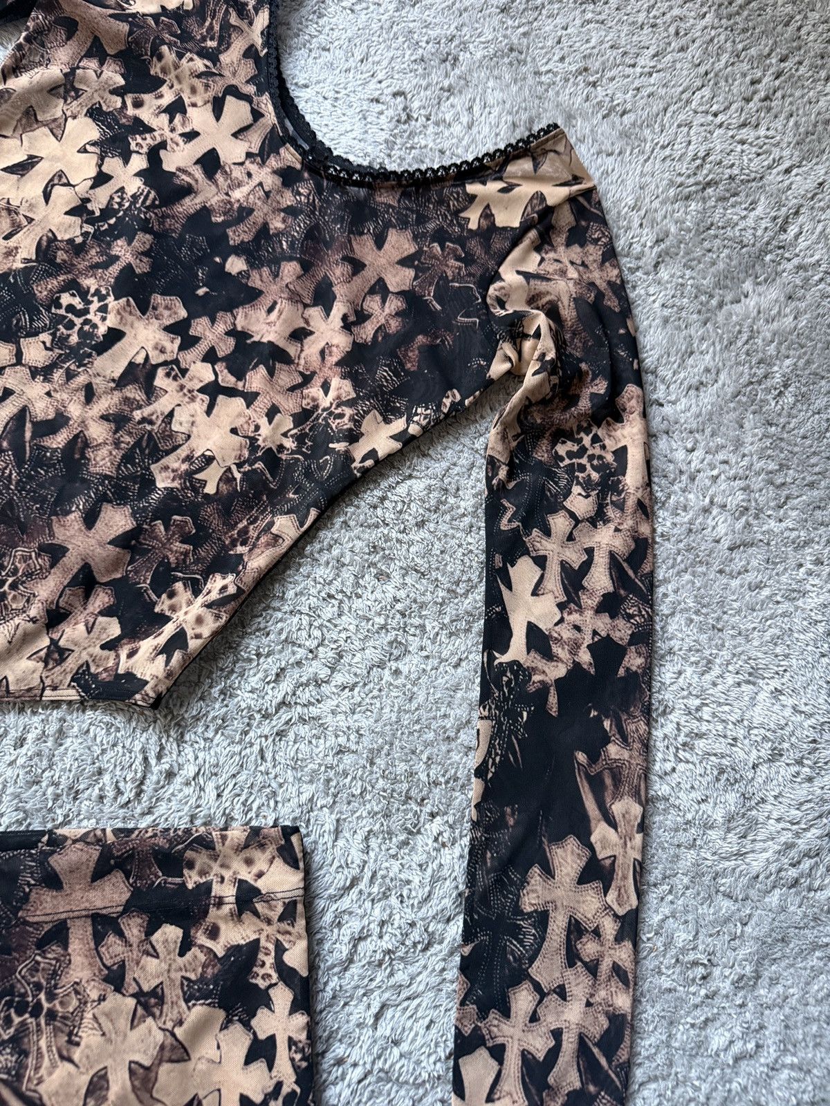 Chrome Hearts Chrome Hearts cross print mesh body & skirt Size S / US 4 / IT 40 - 6 Thumbnail