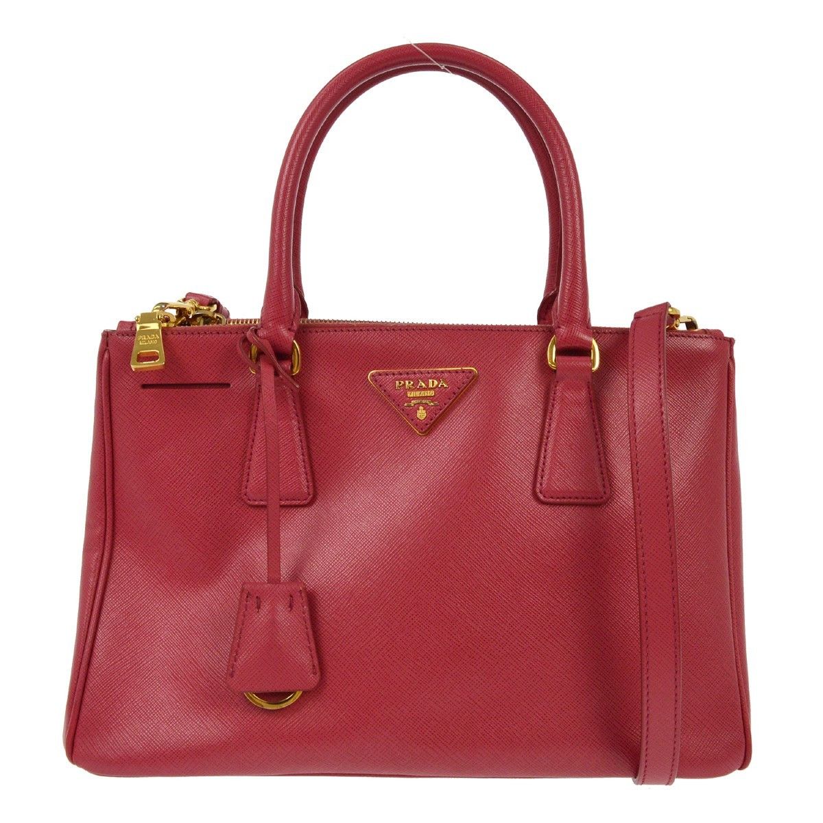 Prada Prada Double Zip Lux Tote Saffiano Leather Size ONE SIZE - 1 Thumbnail
