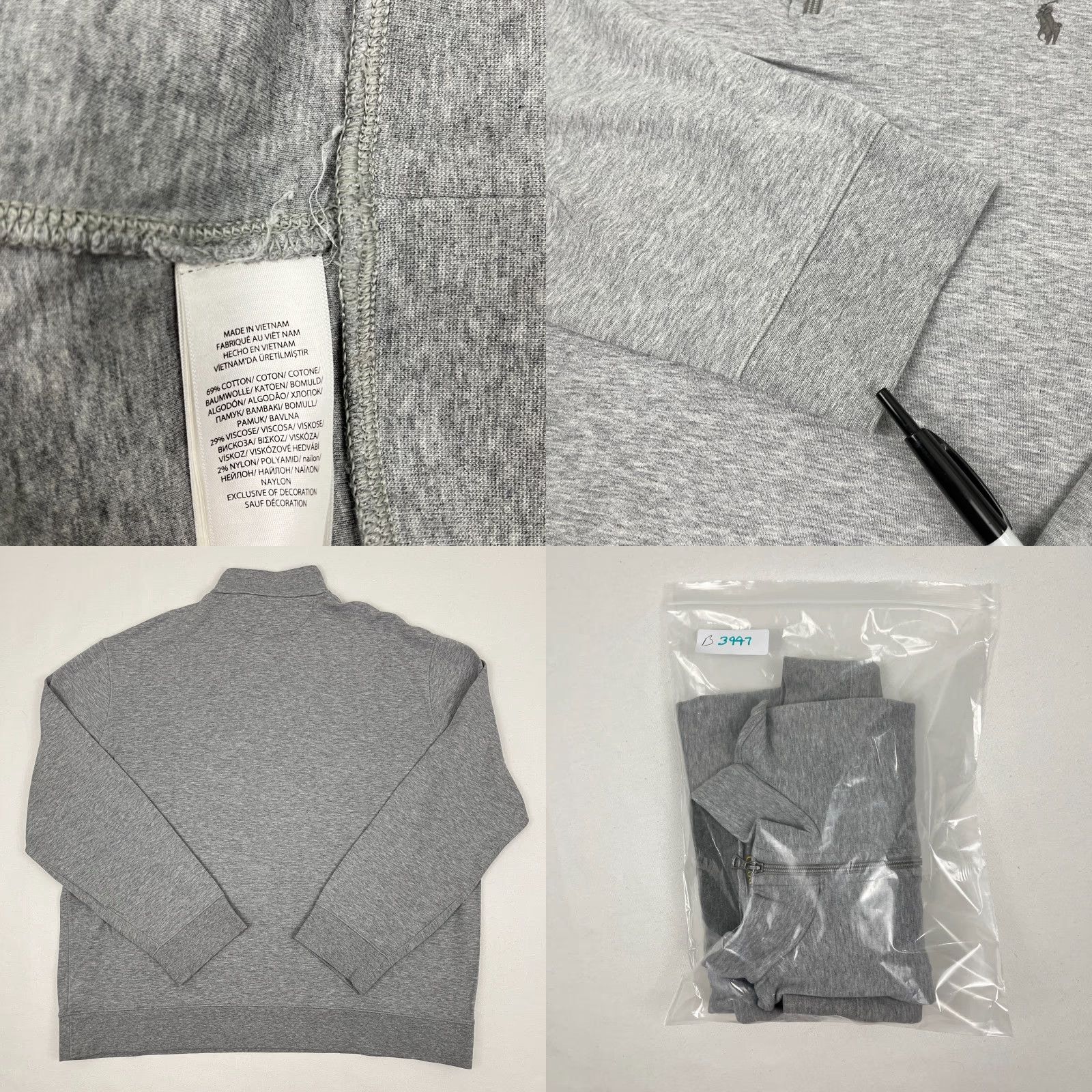 Polo Ralph Lauren VINTAGE Polo Ralph Lauren Sweater Mens XL Gray Quarter Zip Pullover Academia Jumper Prep Size US XL / EU 56 / 4 - 8 Thumbnail