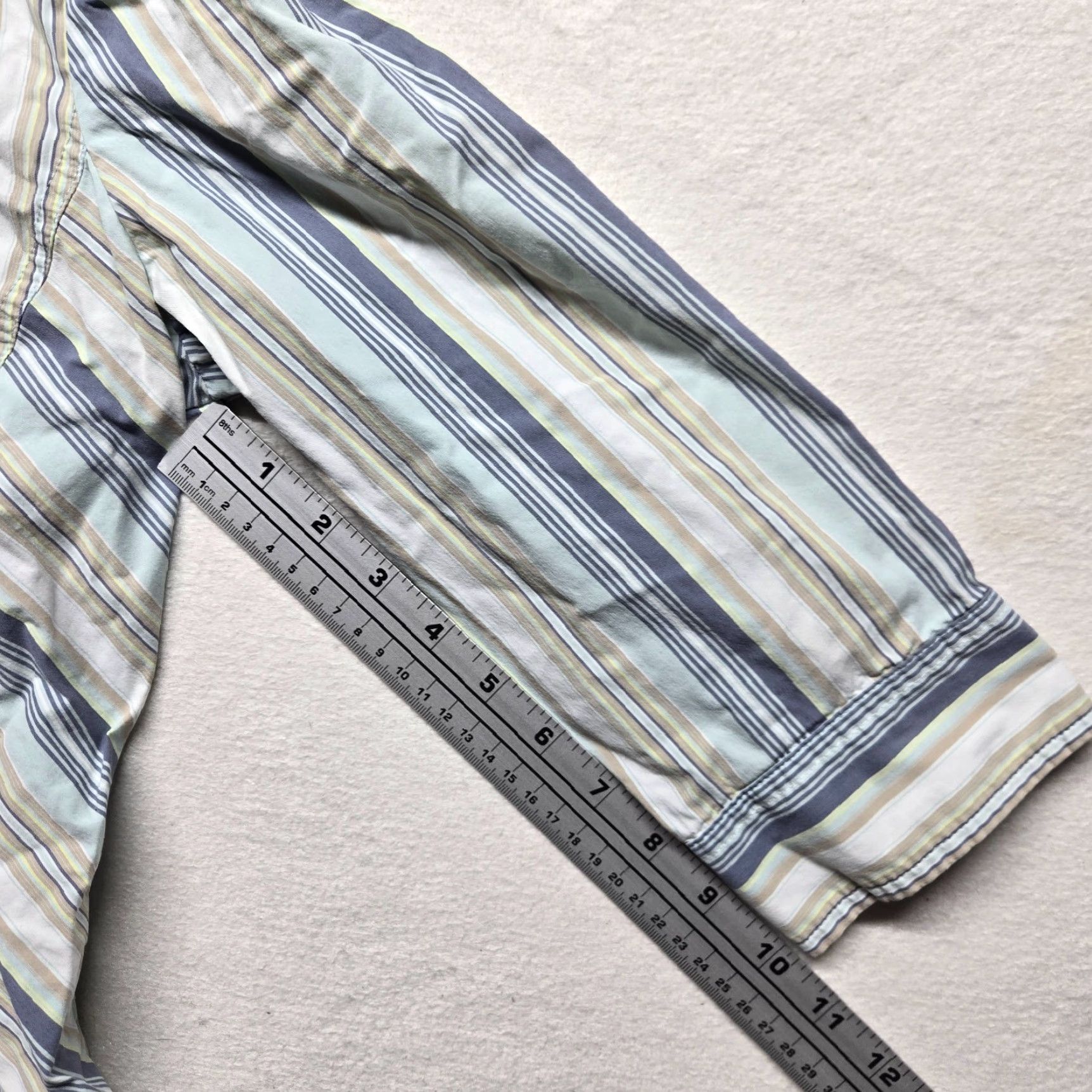 Old Navy Old Navy Shirt Blue White Button-Up Striped Stretch Perfect Fit Casual L Large Size L / US 10 / IT 46 - 4 Thumbnail