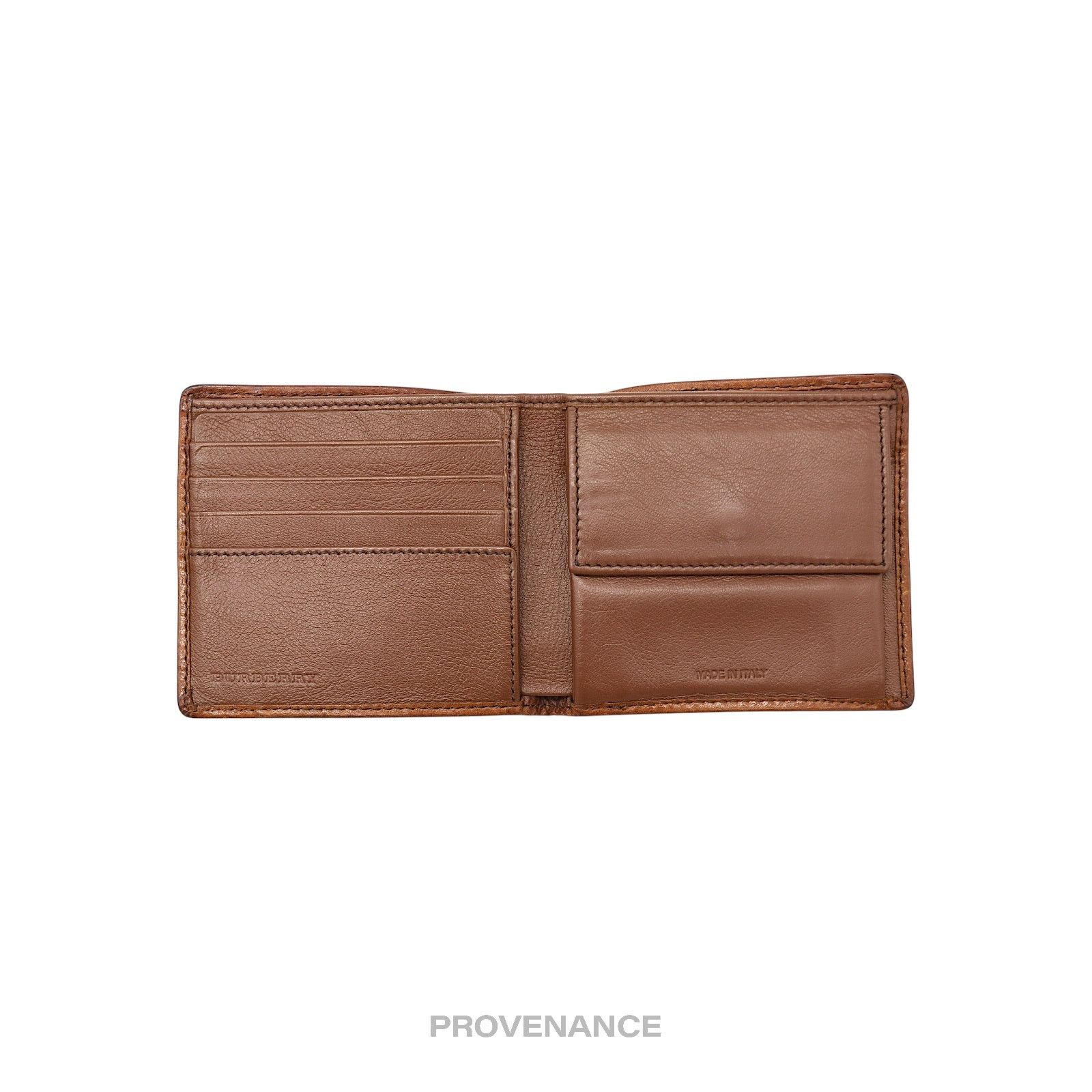 Burberry 🔴 Burberry Nova Check Canvas Bifold Wallet - Brown Leather Size ONE SIZE - 6 Thumbnail