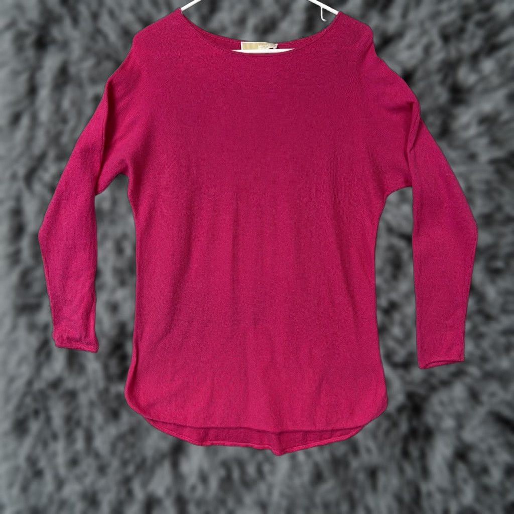 Vintage Michael Kors Sweater Womens M Pink Boat Neck Minimal Barbiecore Lagenlook Size M / US 6-8 / IT 42-44 - 1 Thumbnail