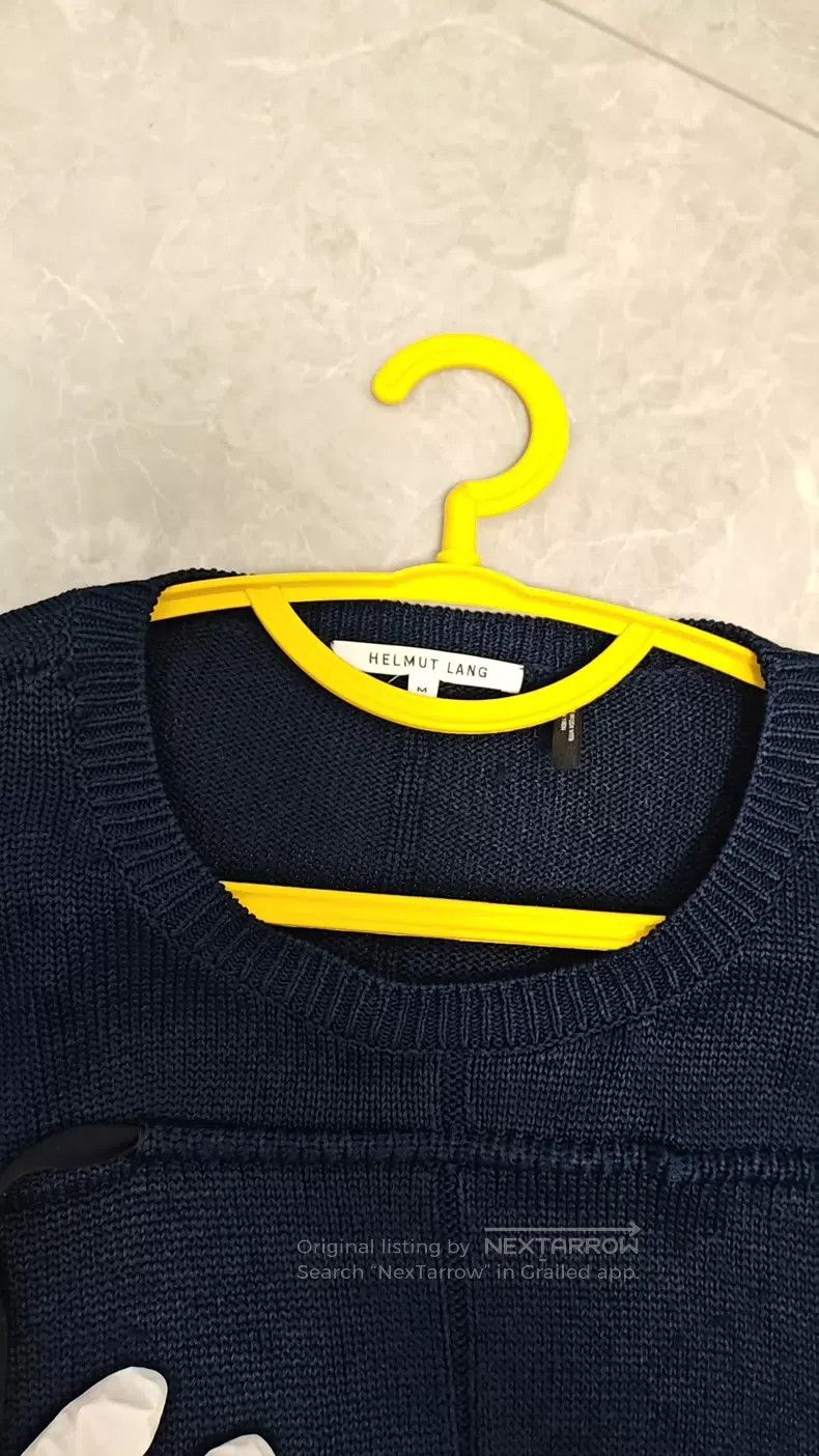 Helmut Lang Helmut Lang Geometric Grid Knit Sweater, Navy Blue Size M / US 6-8 / IT 42-44 - 8 Thumbnail