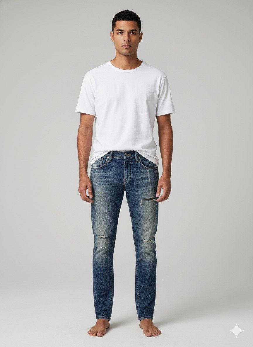 Japanese Brand 🔥Back Number Distressed Denim Size US 34 / EU 50 - 1 Thumbnail