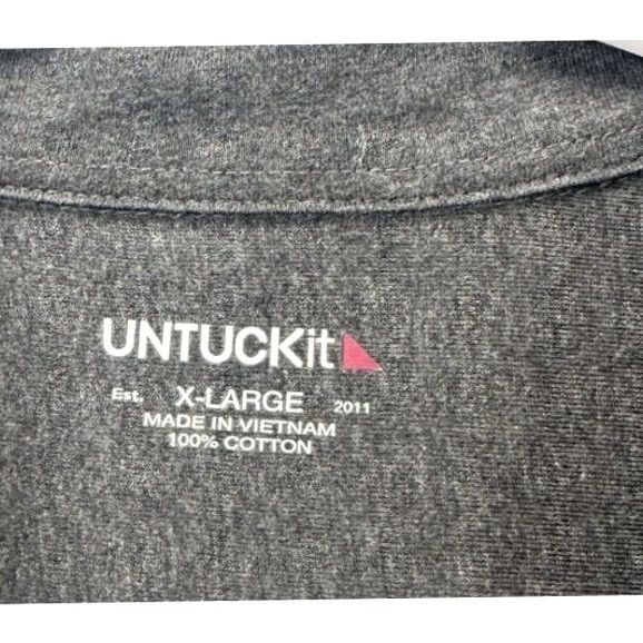 UNTUCKit UNTUCKit Shirt XL Dark Grey 100% Cotton Button-Up Long Sleeve Men Ch Size US XL / EU 56 / 4 - 4 Thumbnail