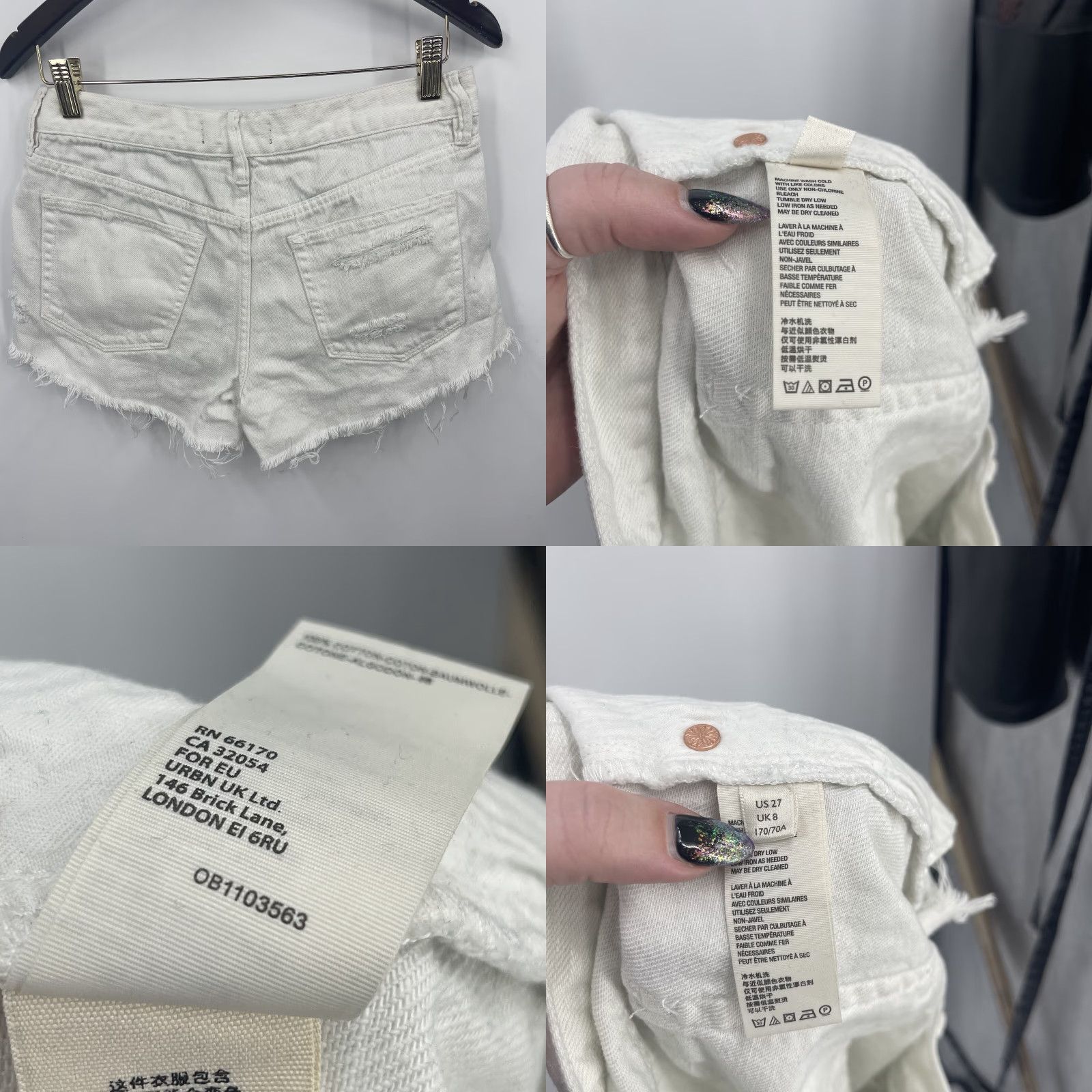 Vintage We The Free Denim Shorts Womens 27 White Cut Offs Raw Hem Button Fly Boho y2k Vintage/Not Vintage Size 27" / US 4 / IT 40 - 9 Thumbnail