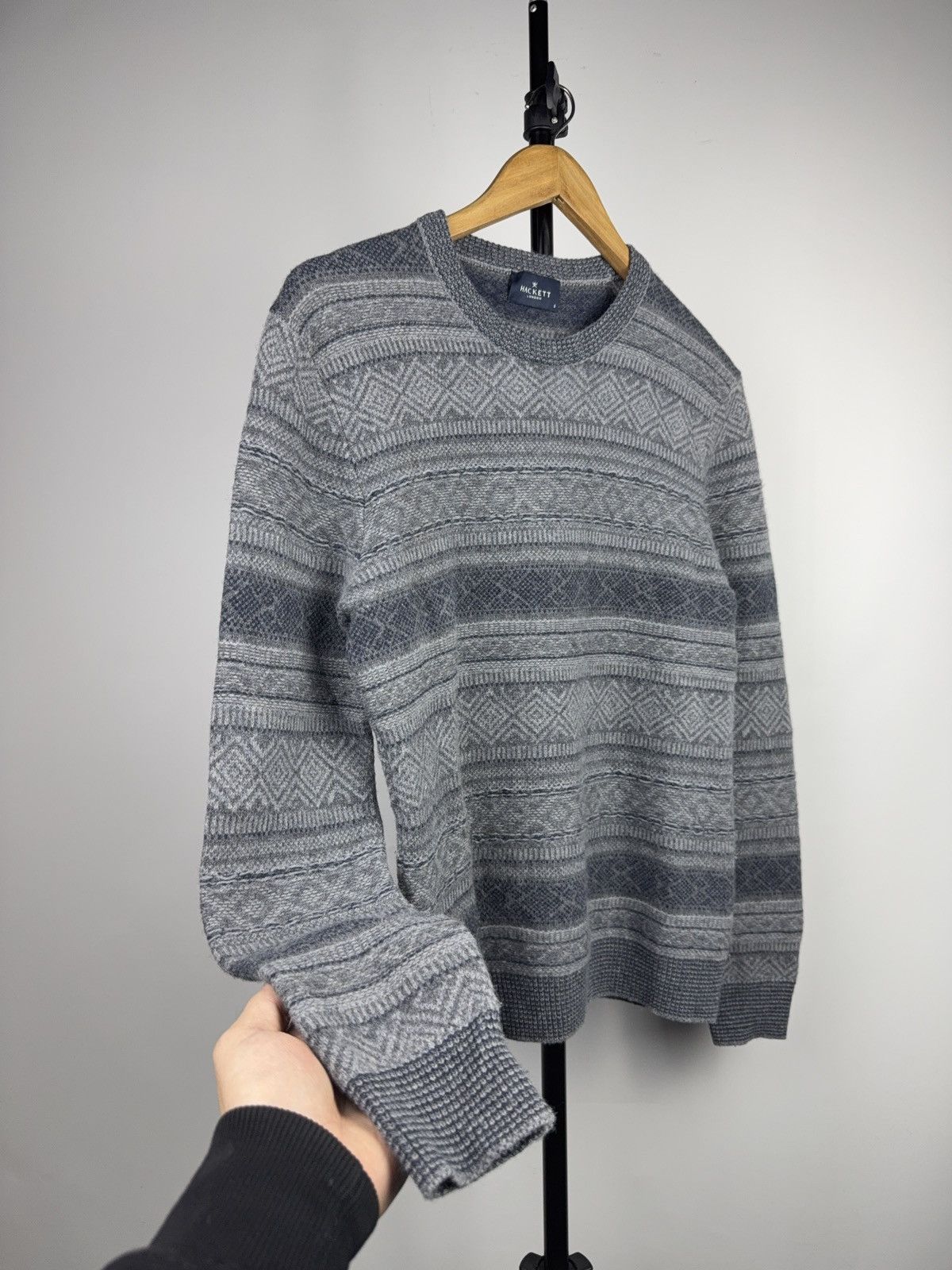 Hackett Luxury Retro Hackett London Nordic Pattern Wool Knit Sweater Size US S / EU 44-46 / 1 - 5 Thumbnail