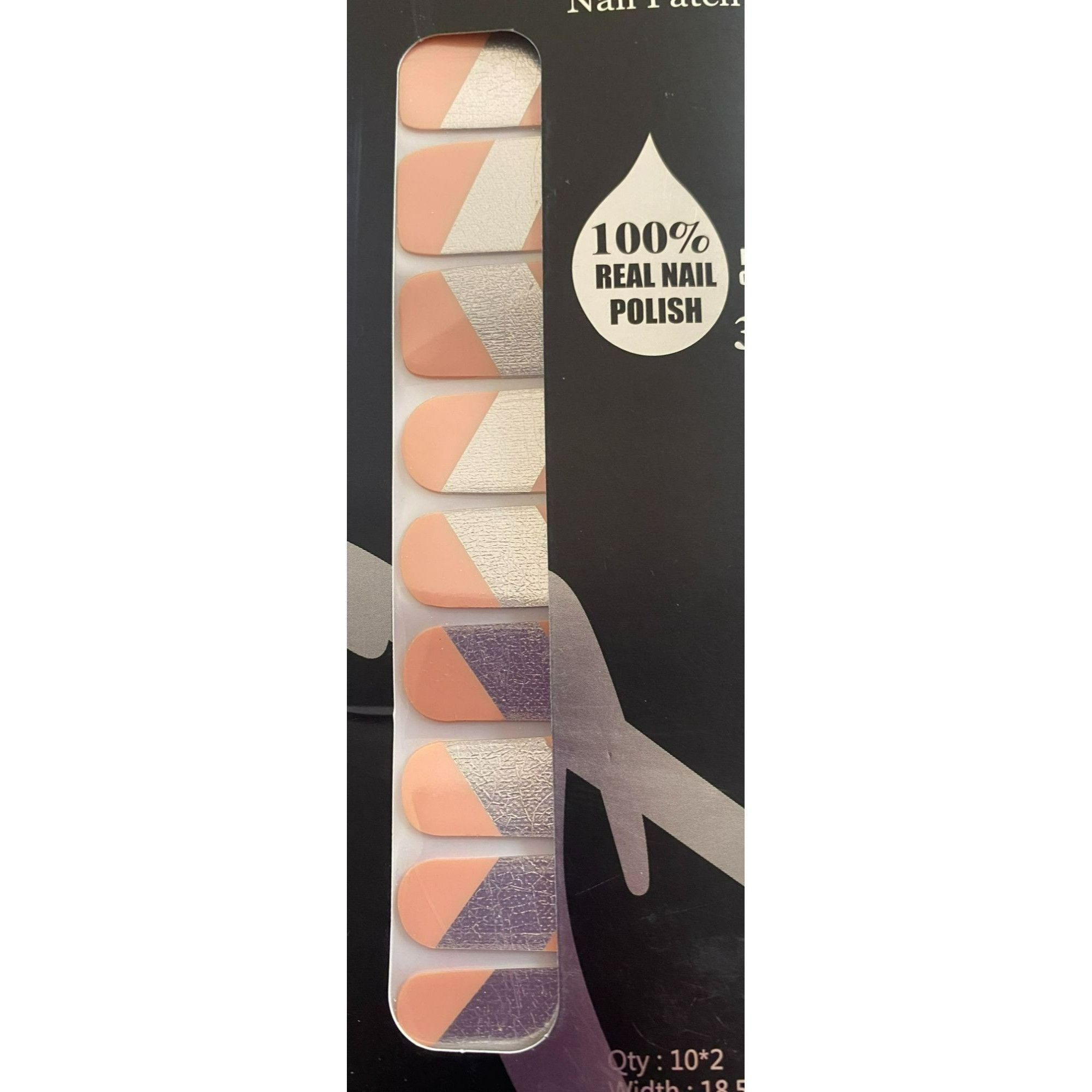 Other Rainbow Lab 3-In-1 Apricot & Silver Color Block Nail Wraps Size ONE SIZE - 3 Thumbnail