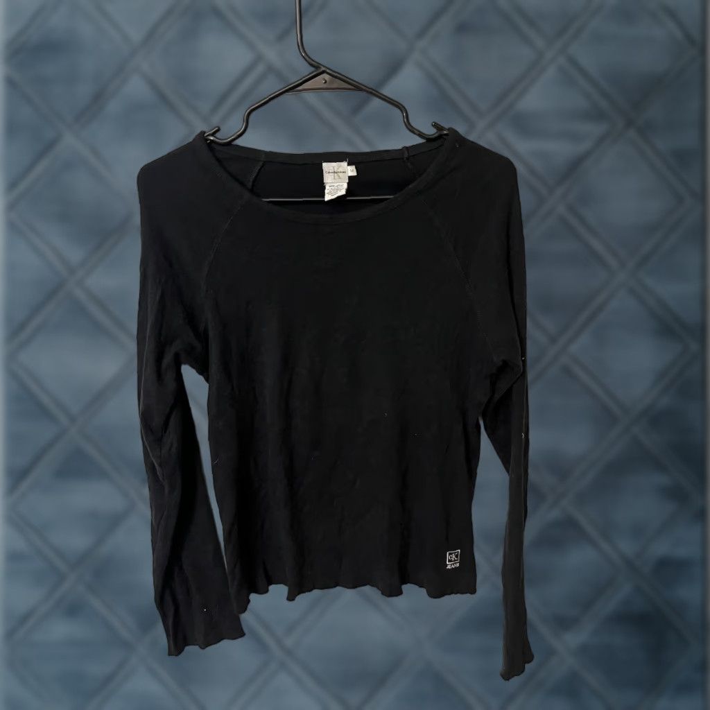 Calvin Klein calvin klein Long Sleeve T-shirt Women Black M Size Medium Shirt Modern Basic Cotton Size M / US 6-8 / IT 42-44 - 1 Thumbnail