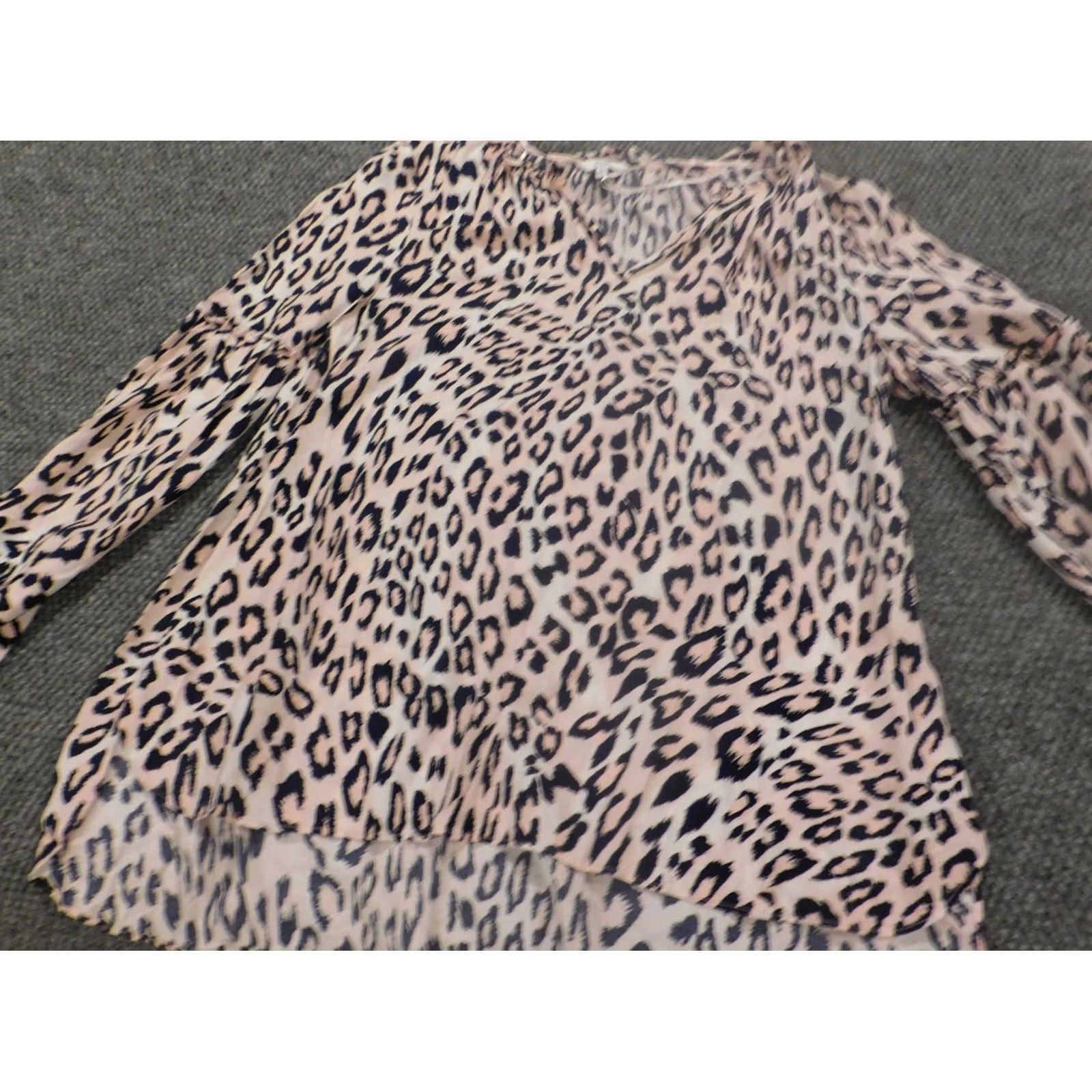 Vintage Crown & Ivy Blouse L Womens Blue Animal Print Collared Pullover Casual Denim Rayon Shirt/Top Size L / US 10 / IT 46 - 4 Thumbnail