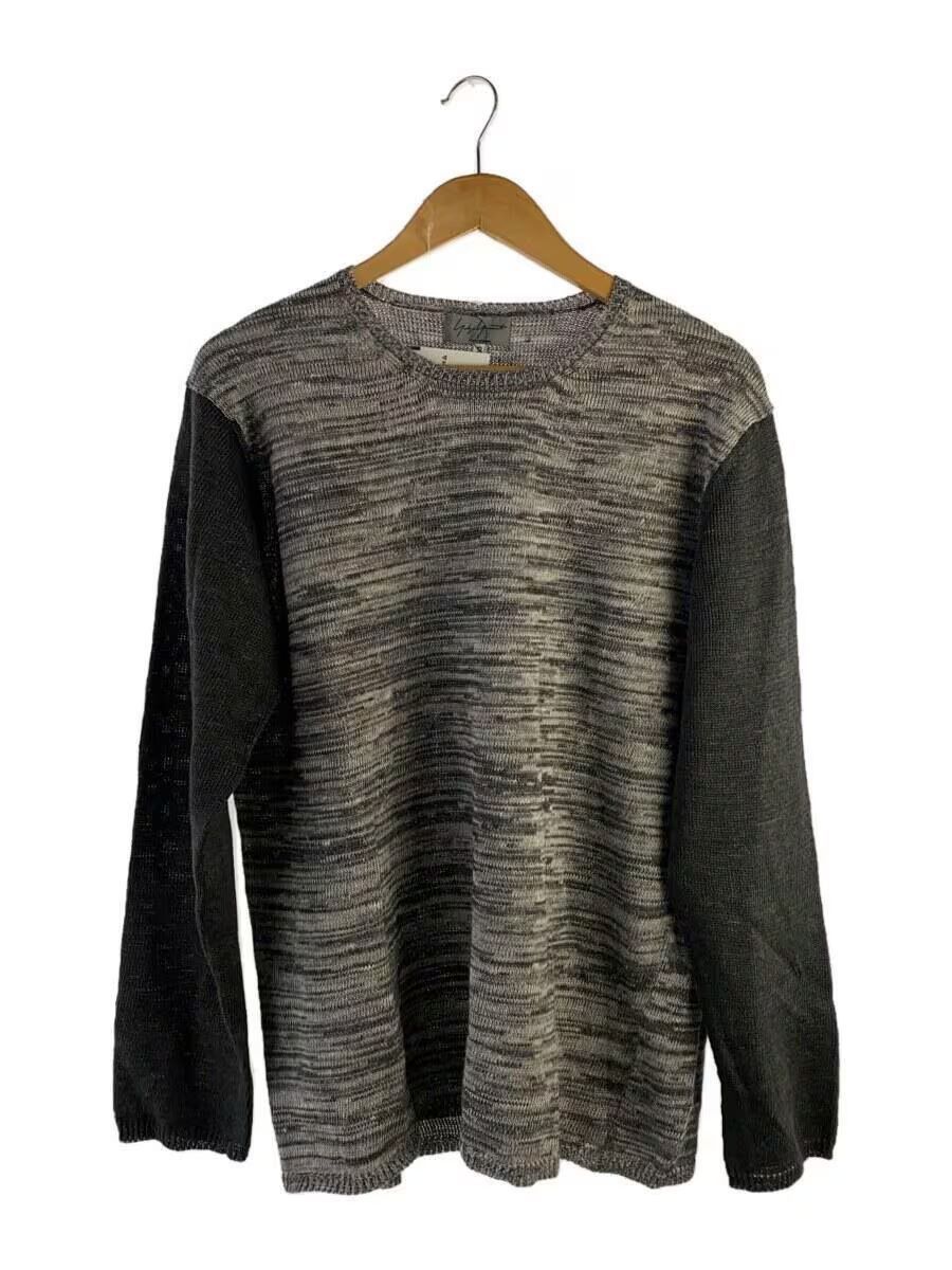 image of Yohji Yamamoto Ss07 Pour Homme Linen Knit Sweater in Grey, Men's (Size Large)