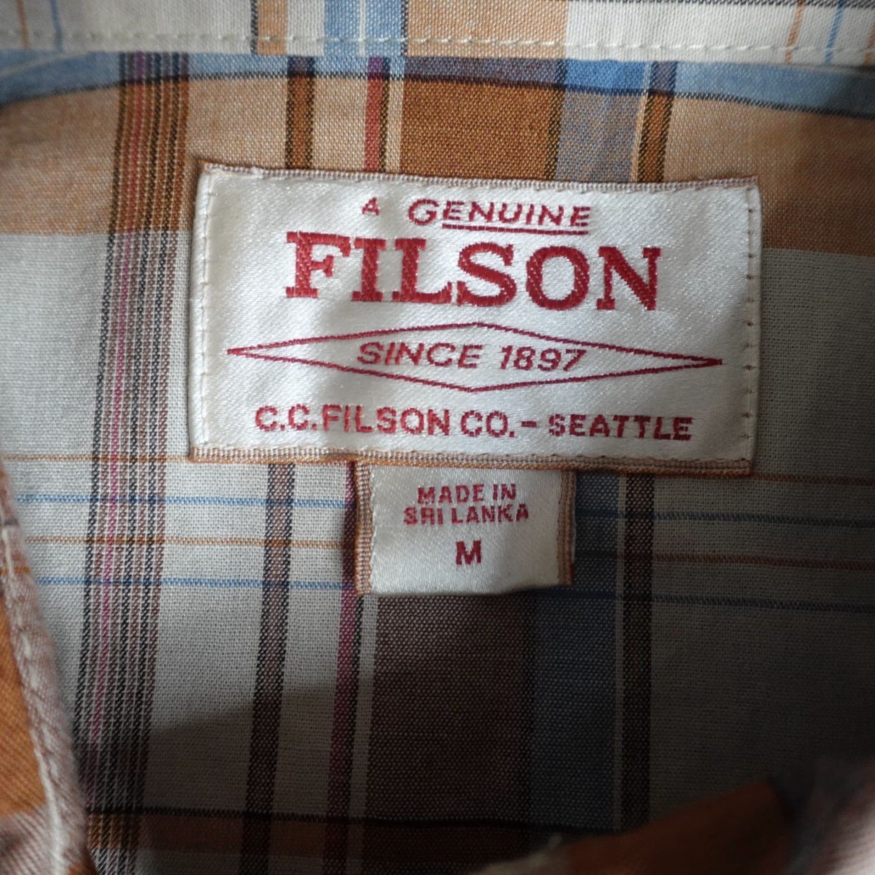 Filson Filson Shirt 2XL Beige Plaid Short Sleeve Button-Up Mens Casual Shirt Size US XXL / EU 58 / 5 - 6 Thumbnail